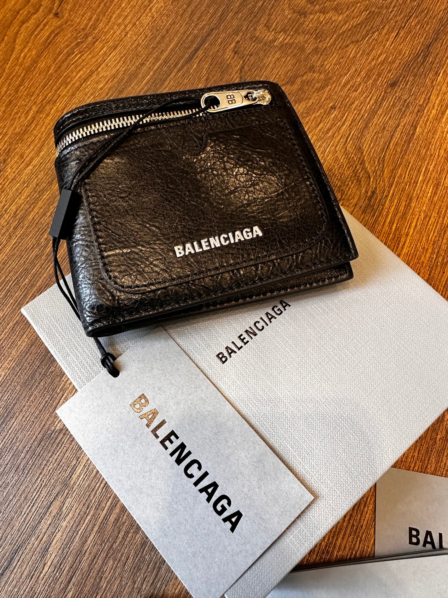 Balenciaga portafoglio Bi- Fold Superbusy pelle nuovo