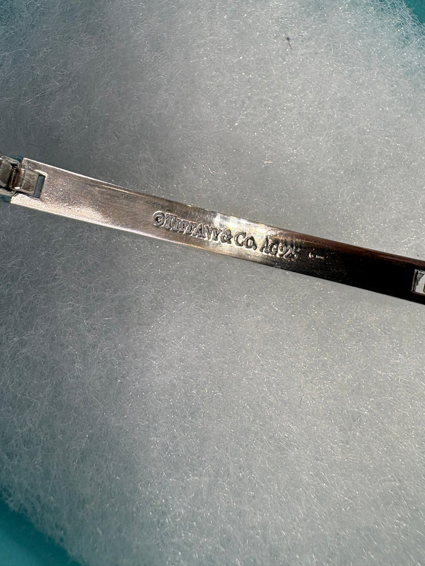 Tiffany bracciale argento maglia veneziana con piastrina