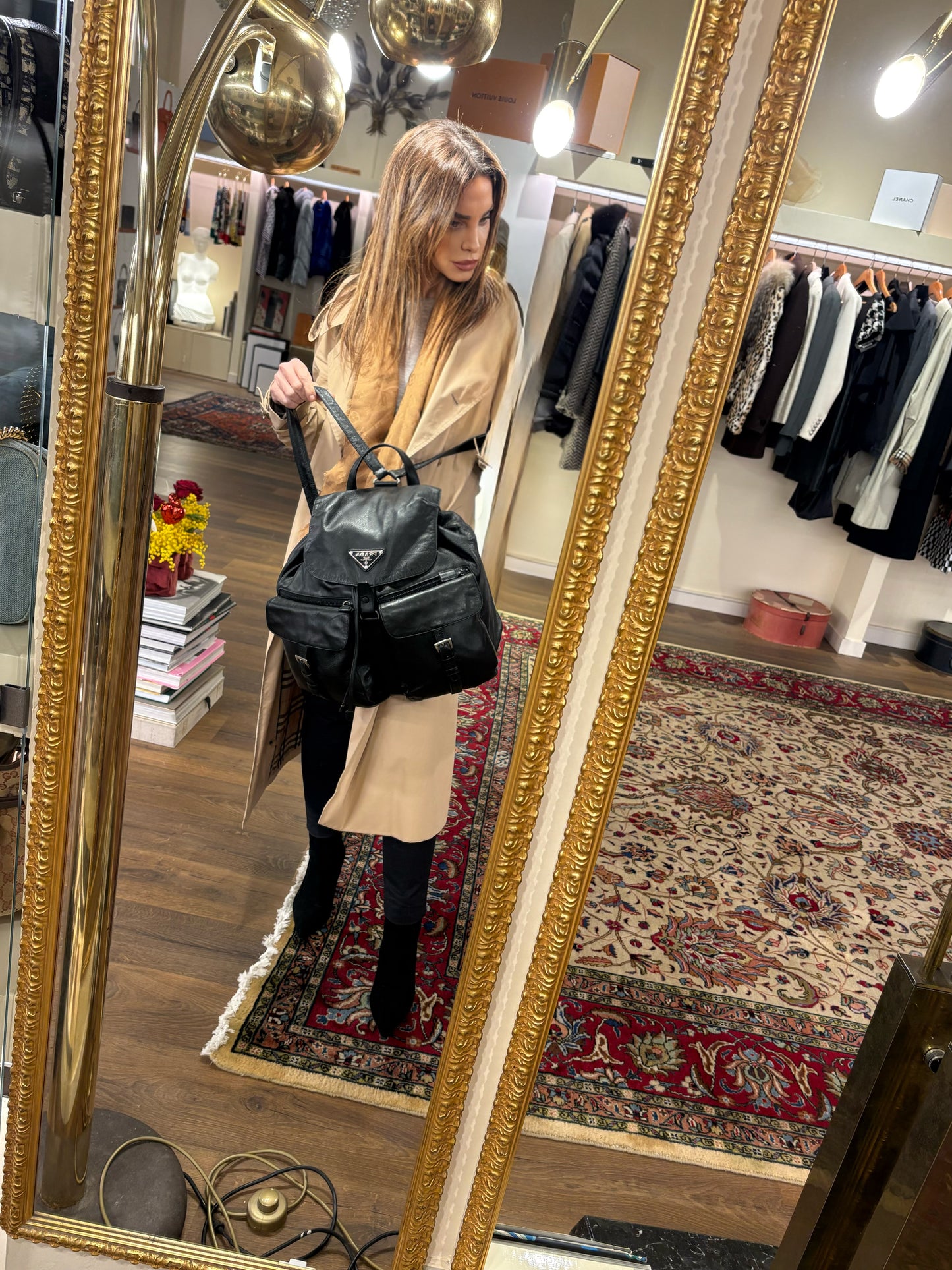 Prada zaino in pelle nero
