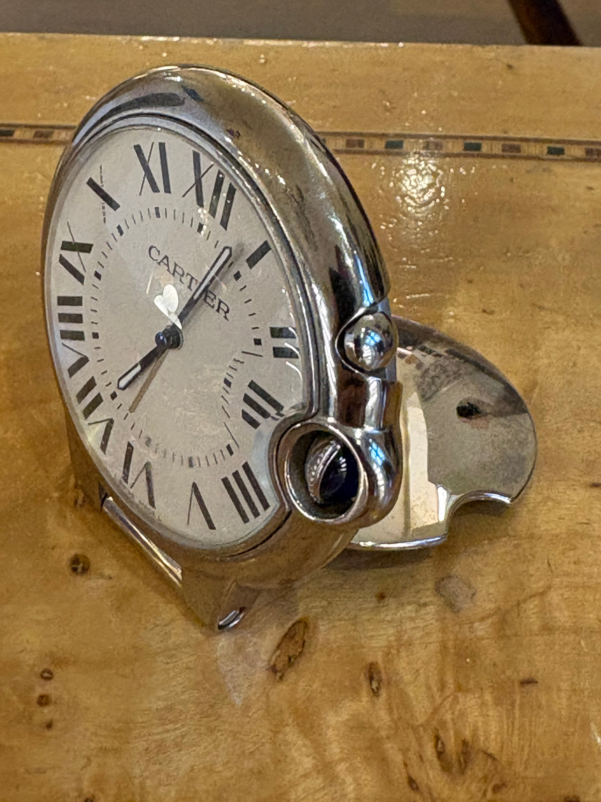 Cartier Orologio Sveglia da Tavolo  Ballon Bleu Ref. 3038 in Acciaio e Palladio
