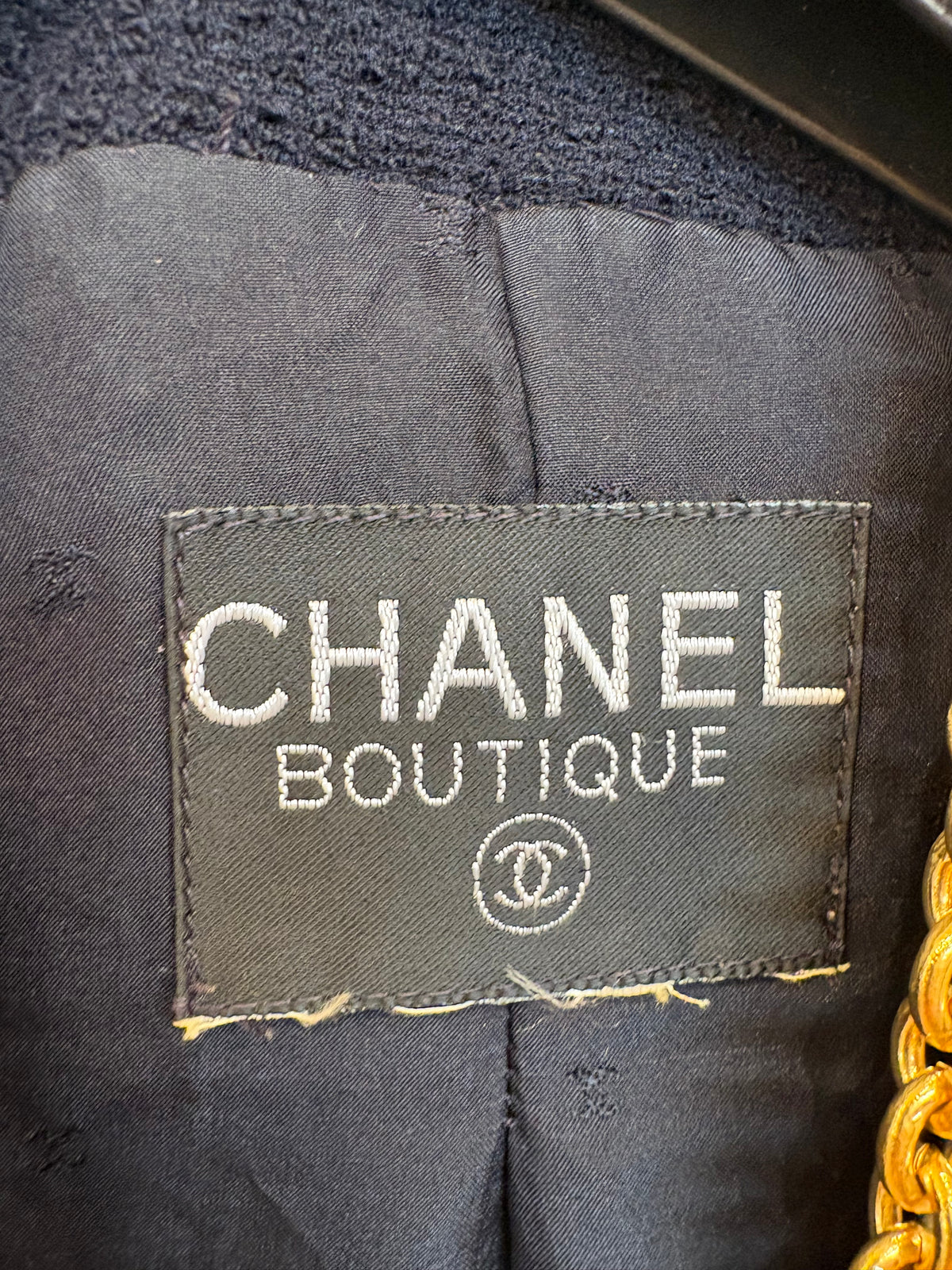 Chanel giacca lana bouclé  blu revers avorio 40/42. Vintage