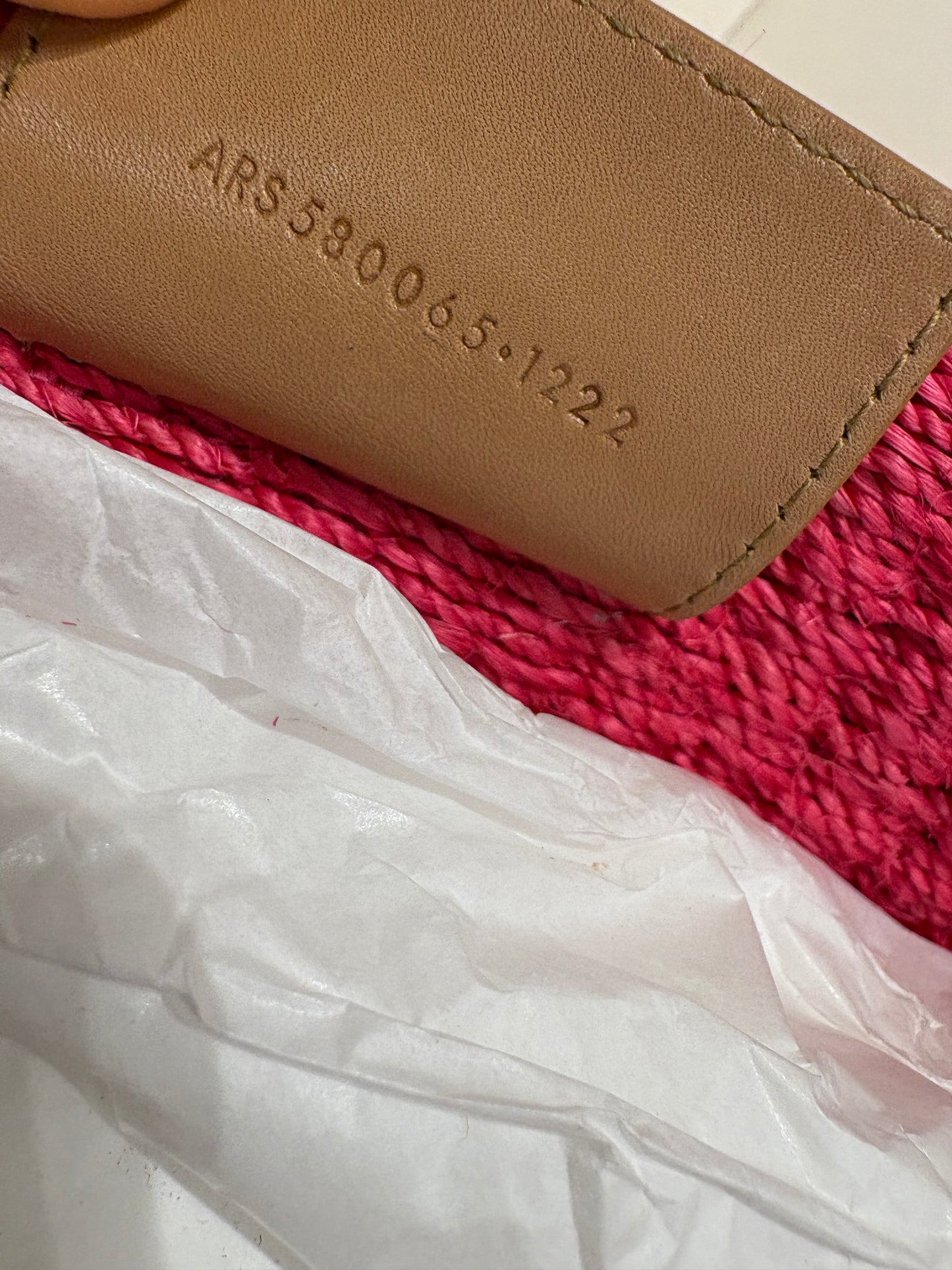 Ysl Kate in rafia rosa metallo dorato