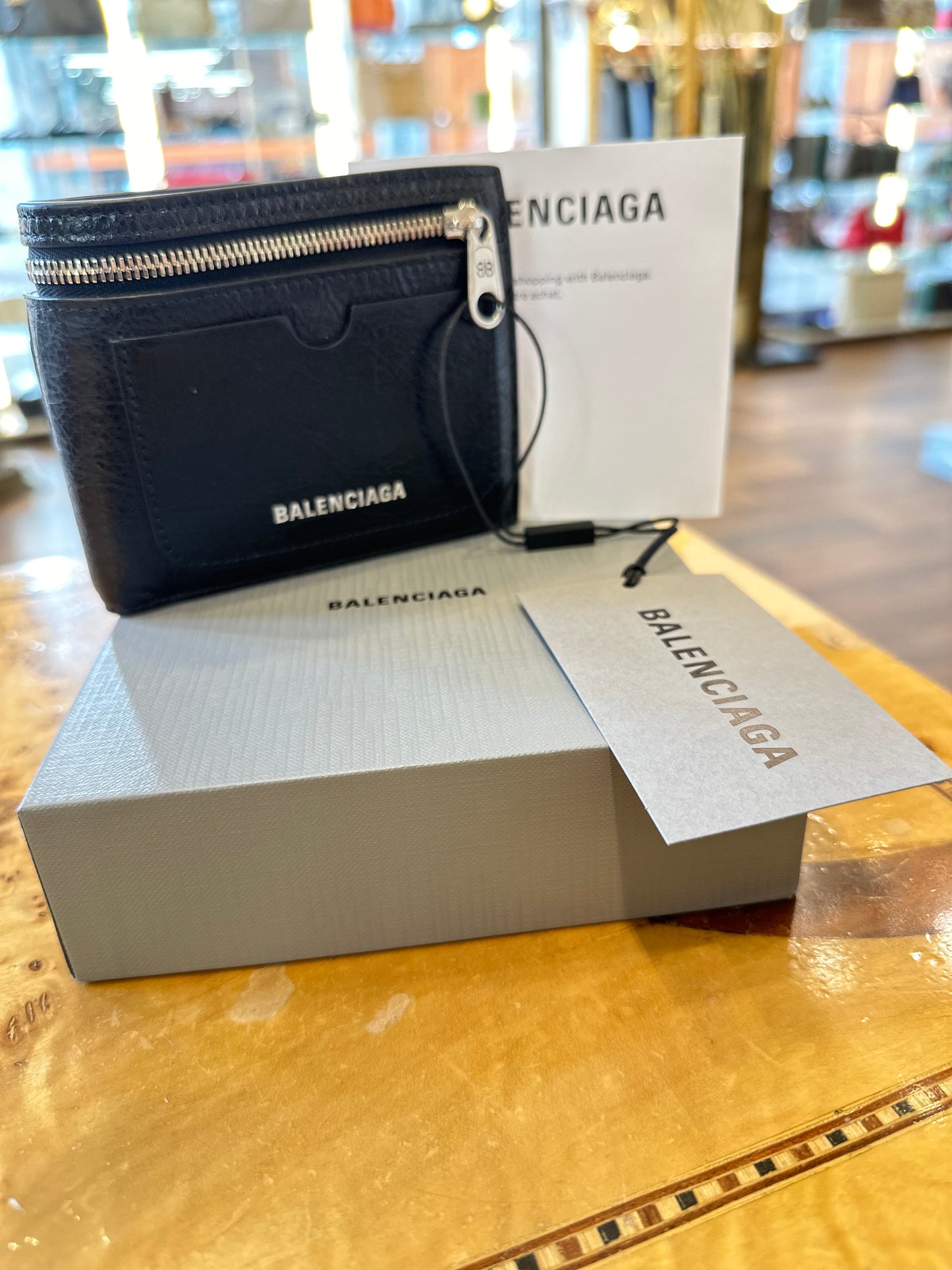 Balenciaga portafoglio Bi- Fold Superbusy pelle nuovo