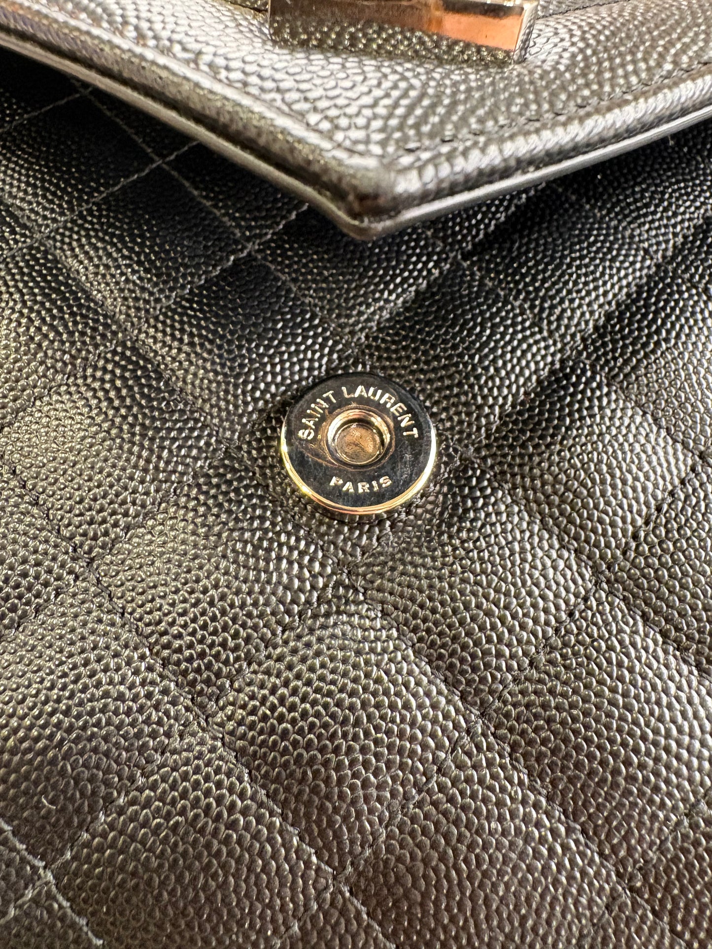 Ysl Envelope media nera metallo  silver