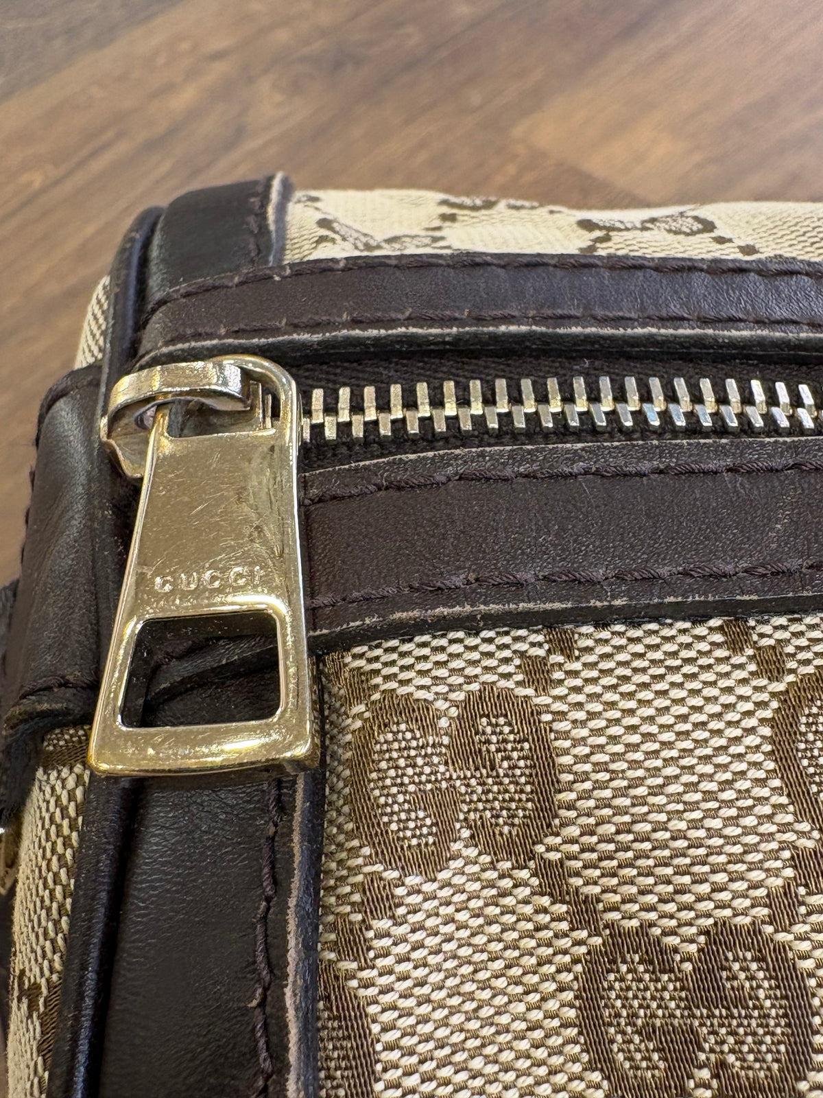 Gucci  bauletto Vintage Web Boston Bag in Tela GG e Pelle Moro