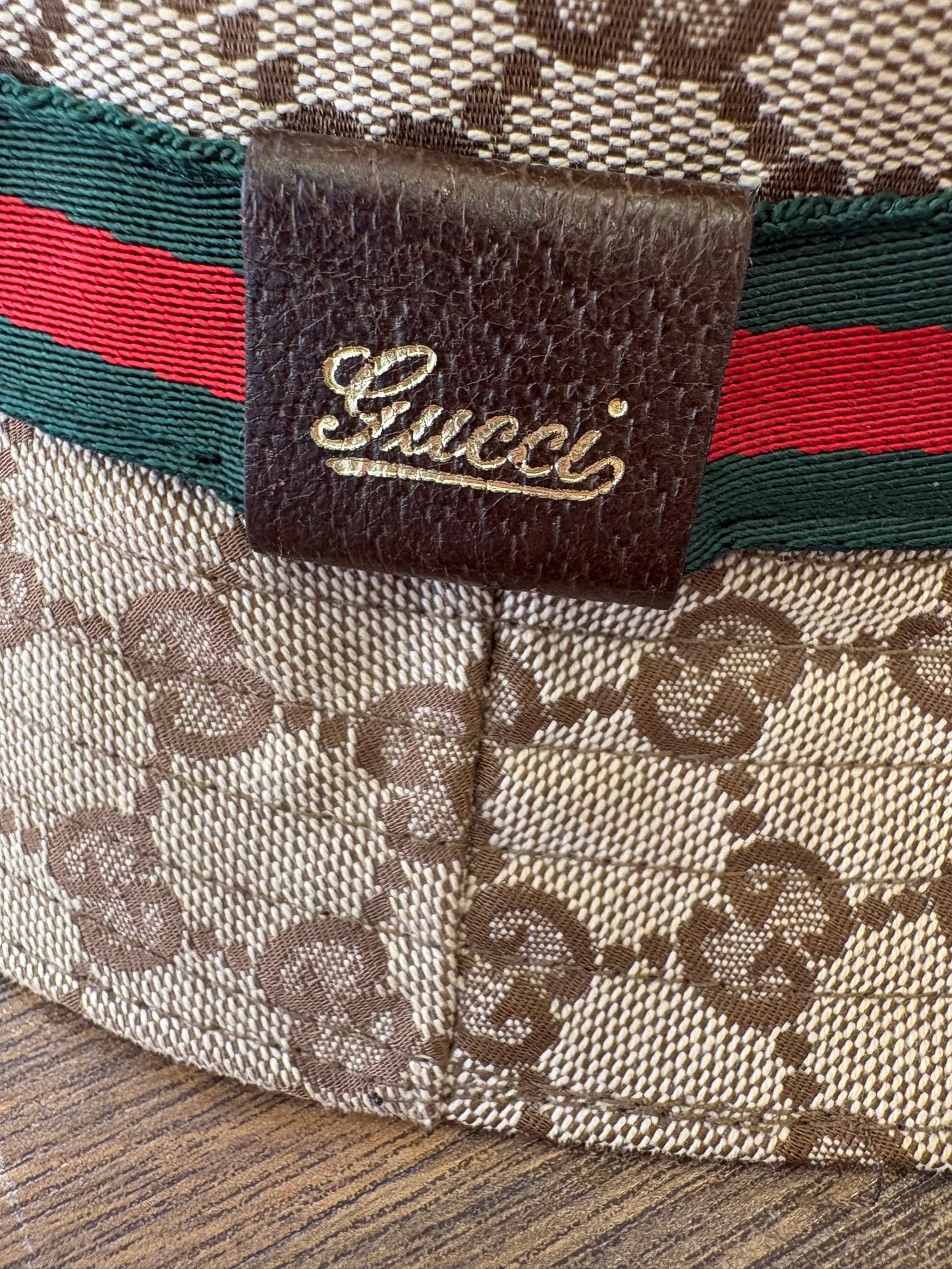 Gucci cappello in tela GG con fascia web