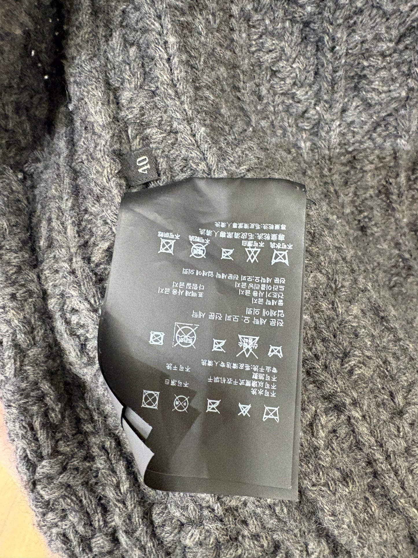 Prada cappottino trecce in lana e collo volpe nero