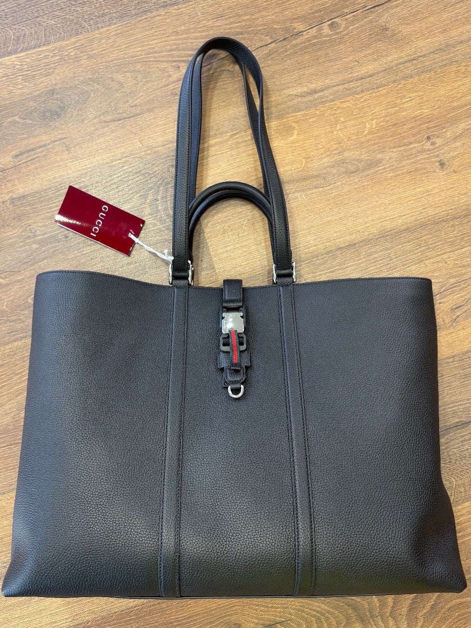 Borsa Tote Gucci Large con Dettaglio Web e Fibbia