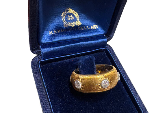 Mario Buccellati anello Eternelle Macri in oro rosa 18kt e brillanti certificato