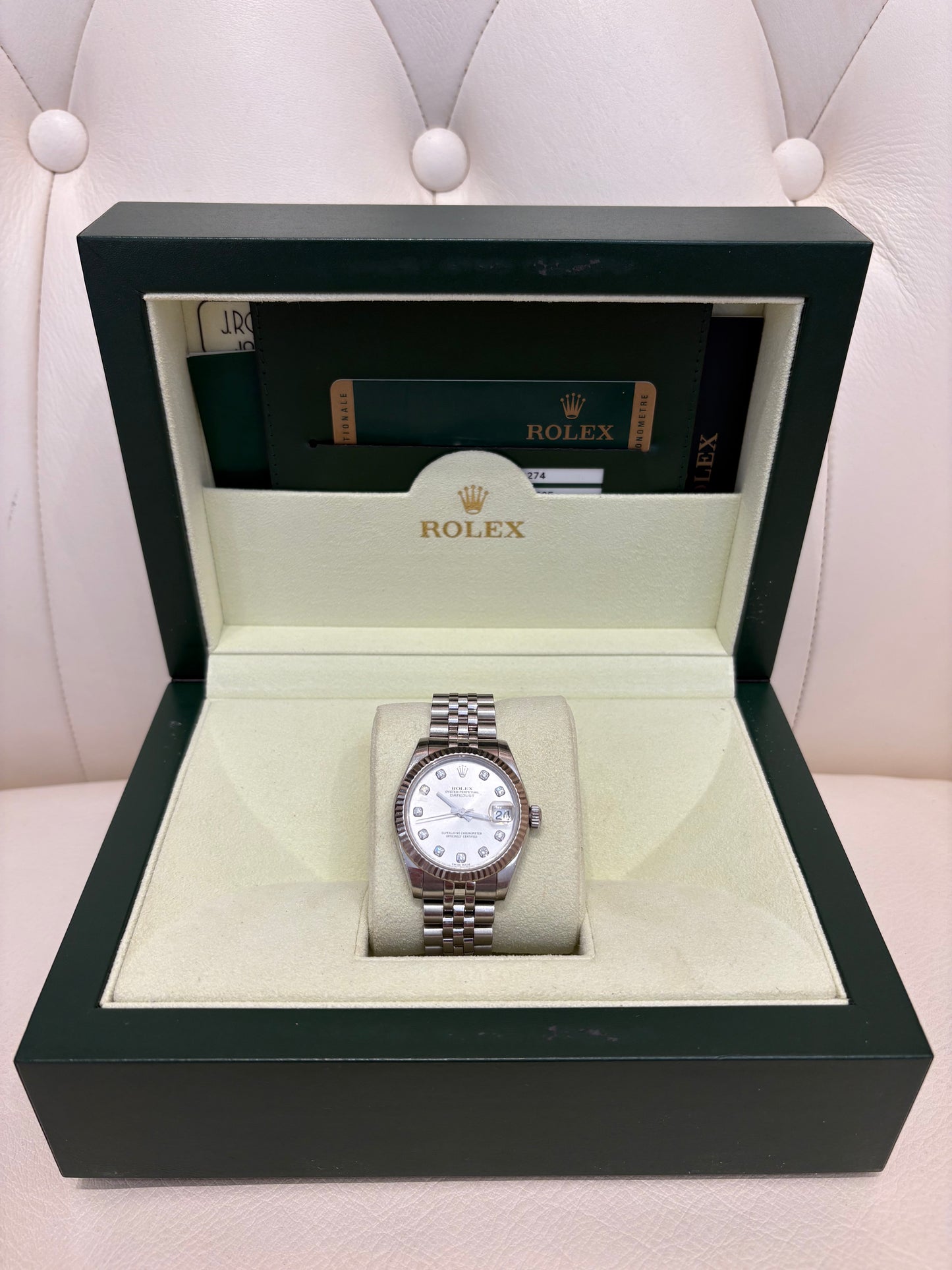 Rolex Oyster Perpetual acciaio /oro e diamanti mis 31