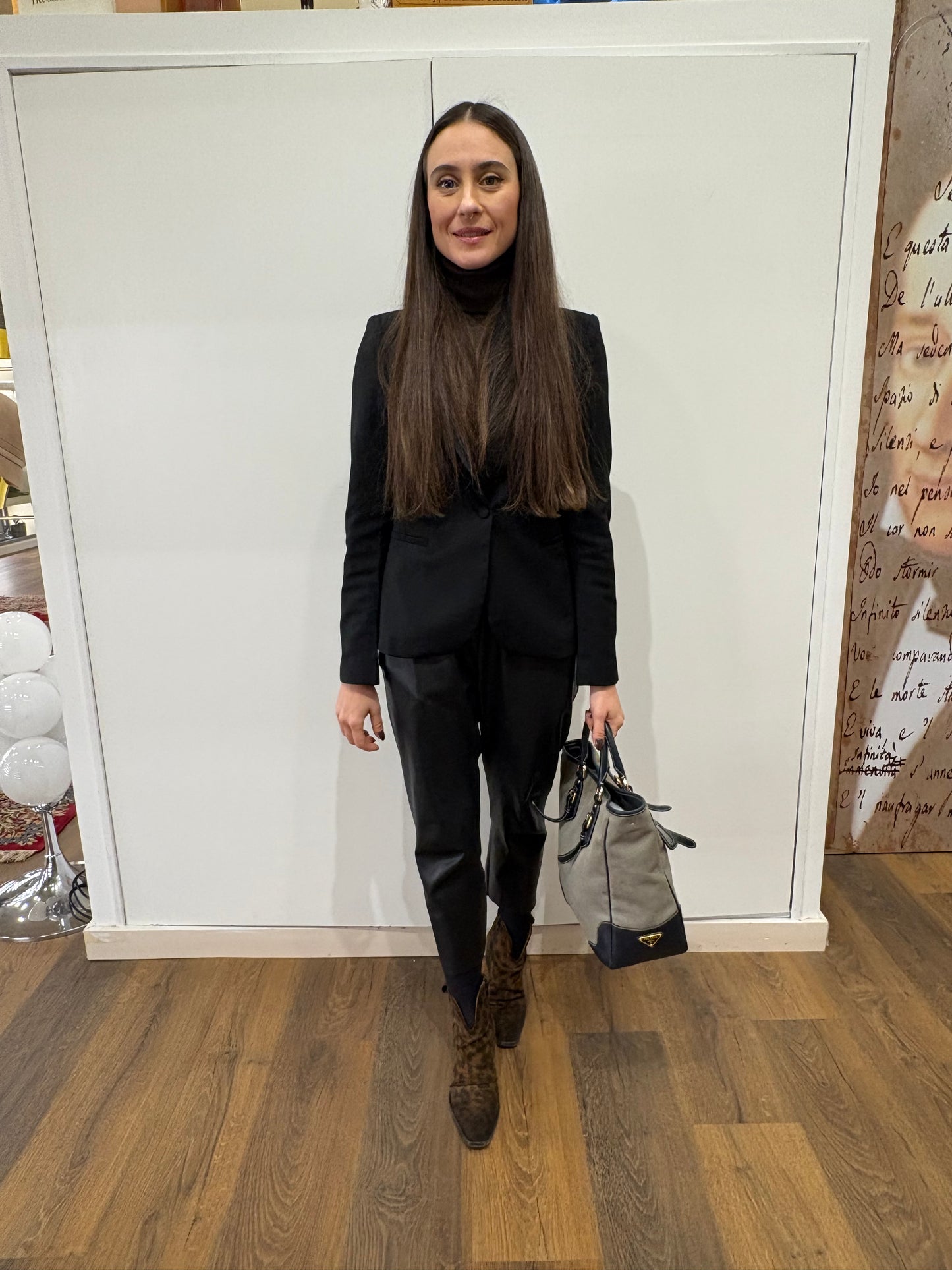 Prada borsa centenario in tela e pelle blu
