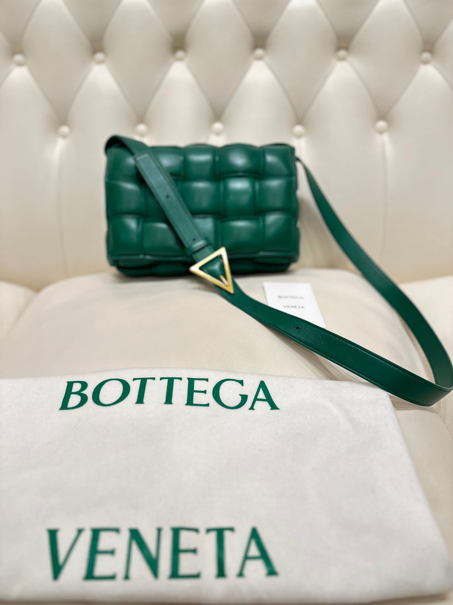 Bottega Veneta Cassette pelle di agnello verde