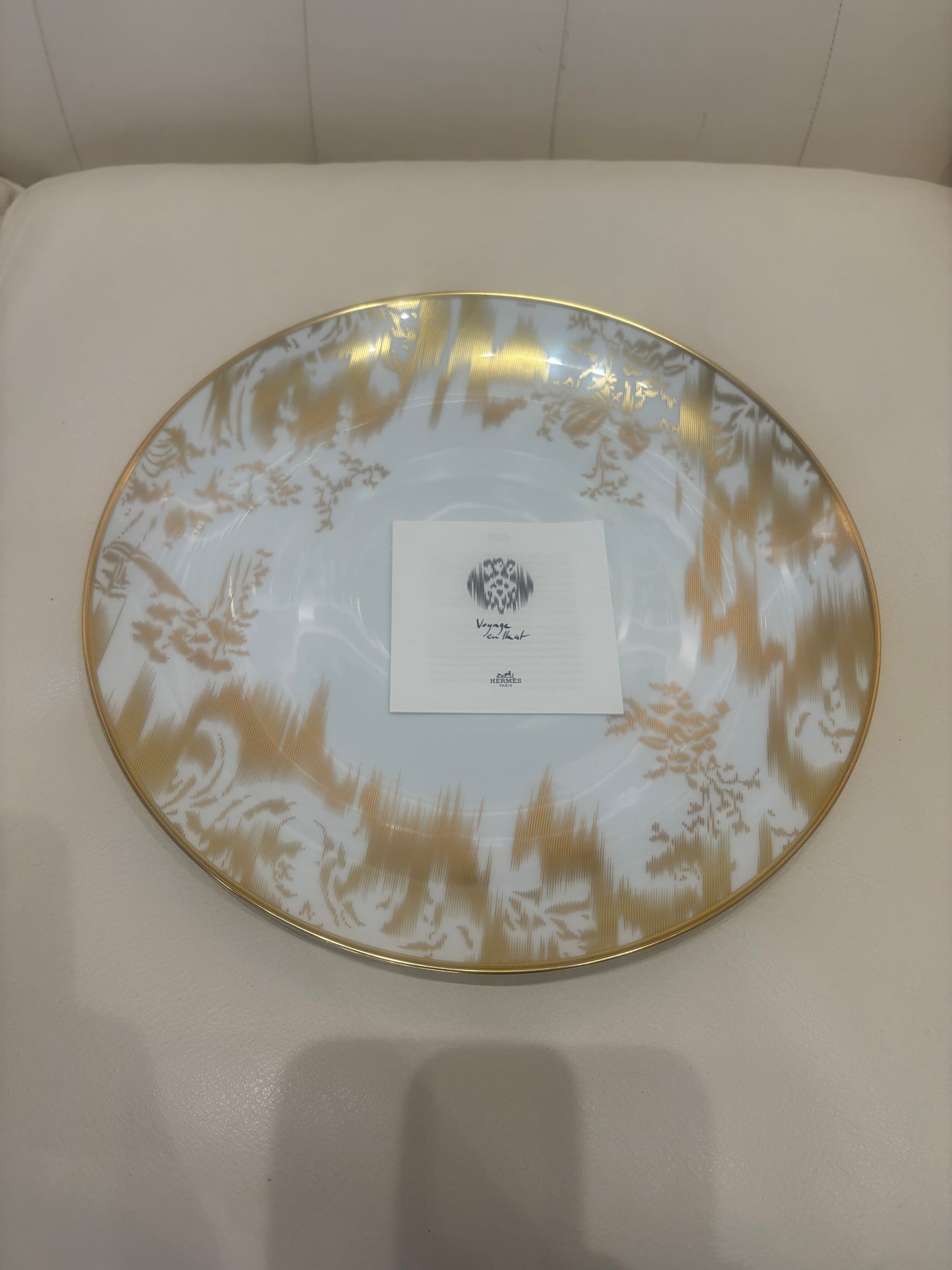 Hermès Vojage En Ikat set piatti porcellana e oro (24 pezzi) nuovo