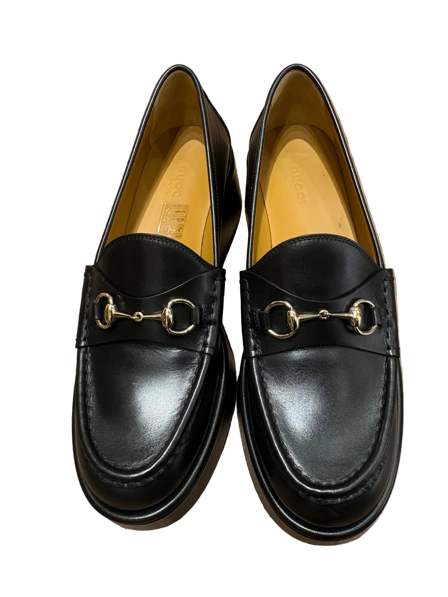 Gucci mocassini in pelle con morsetto . Nuovi