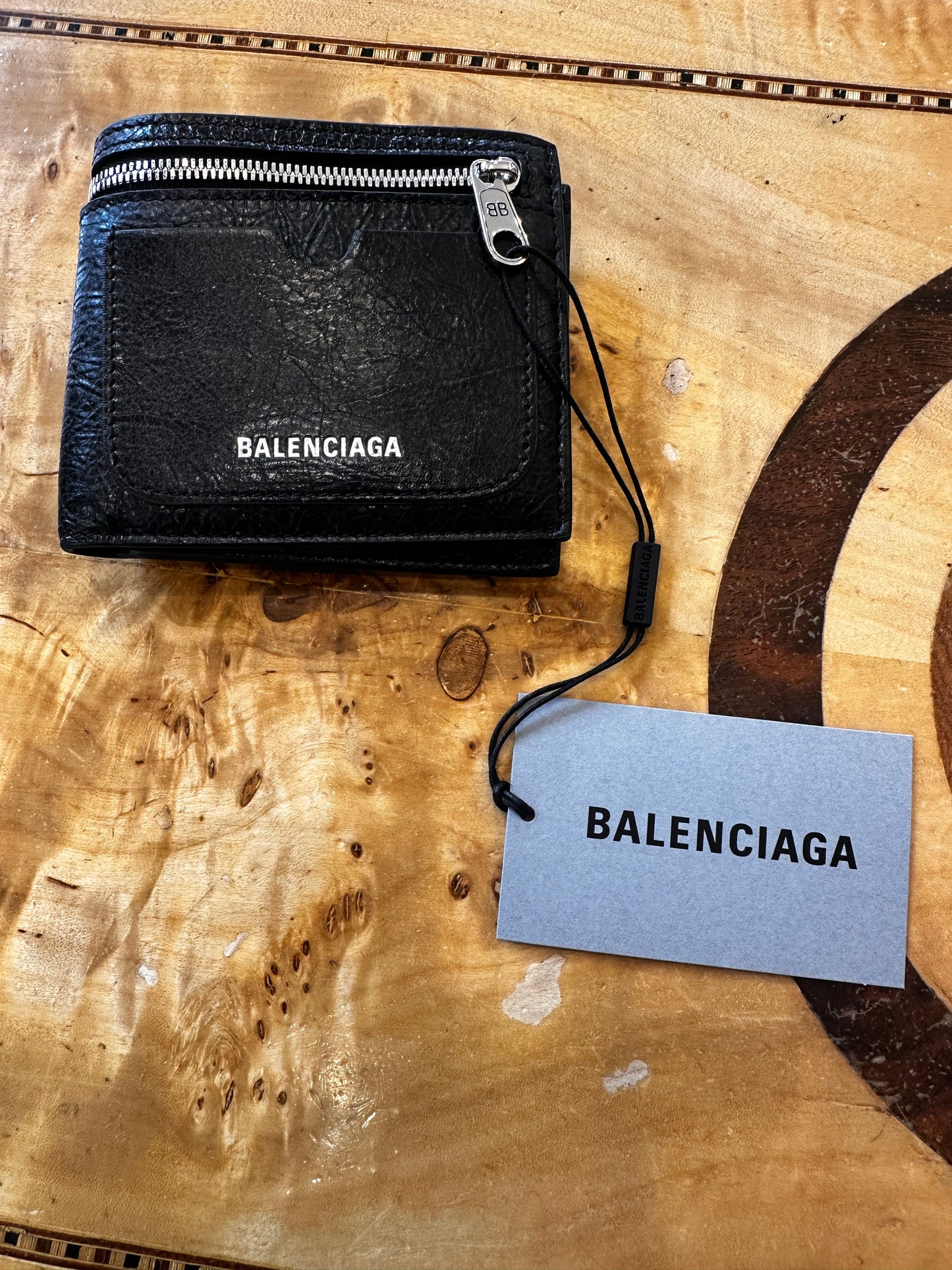 Balenciaga portafoglio Bi- Fold Superbusy pelle nuovo