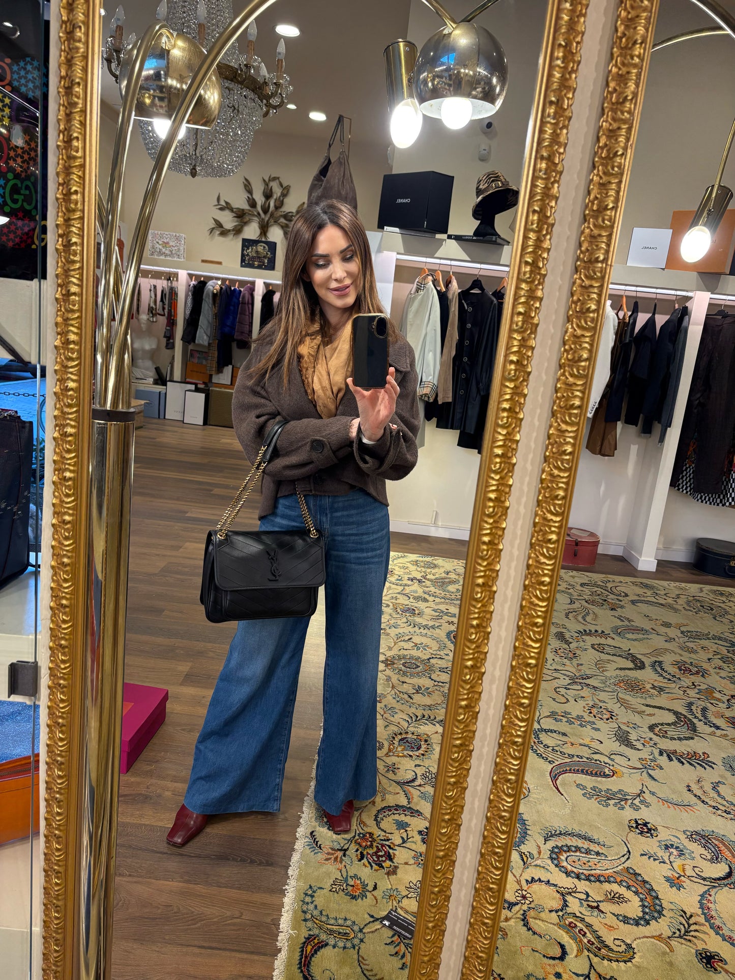 Saint Laurent Niki media in pelle