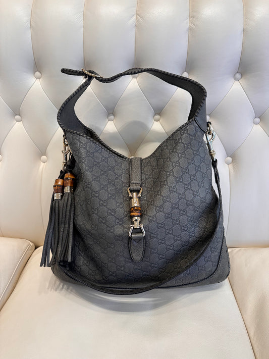 Gucci hobo bag pelle grigia guccissima