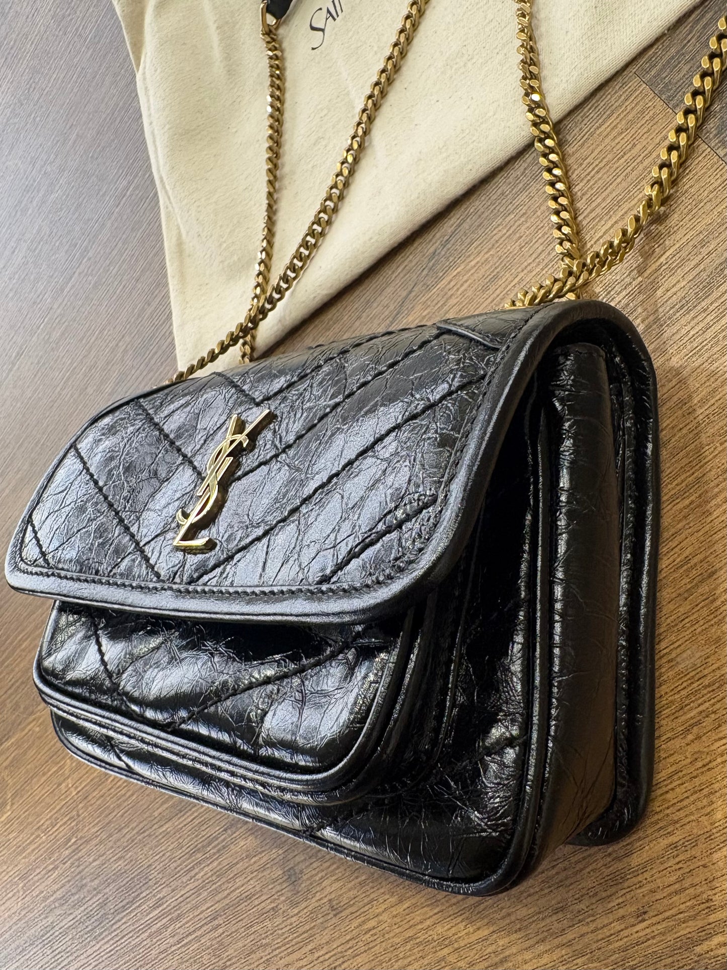 SAINT LAURENT BORSA NIKI MINI IN PELLE VINTAGE