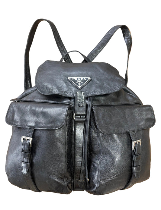 Prada zaino in pelle nero