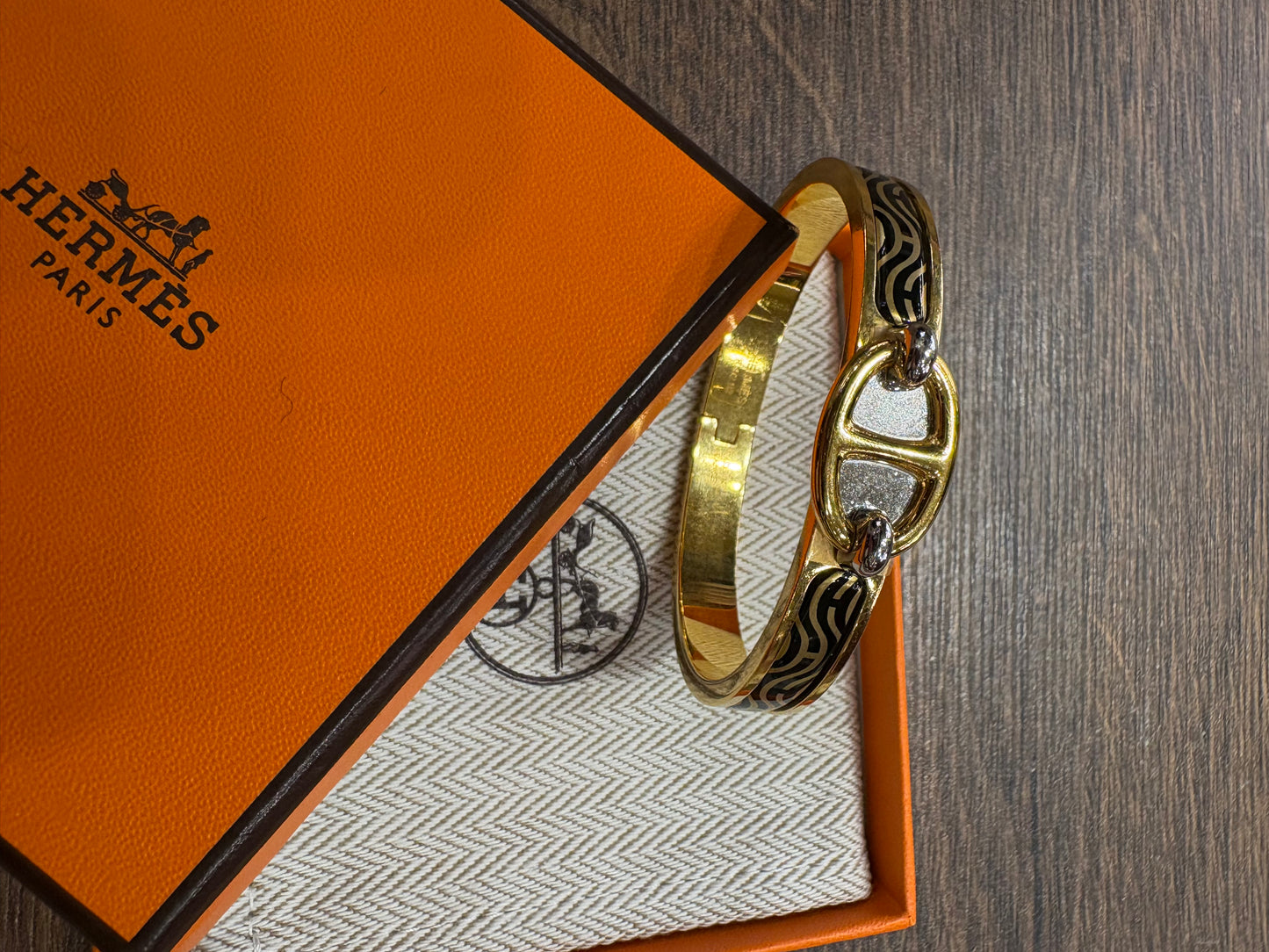 Hermès Mini Clic Chaîne d'Ancre con stampa Mors à Jouets