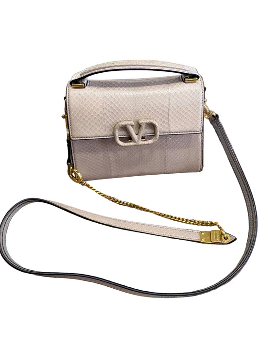 Valentino Garavani VSLING borsa small in pitone rosa chiaro