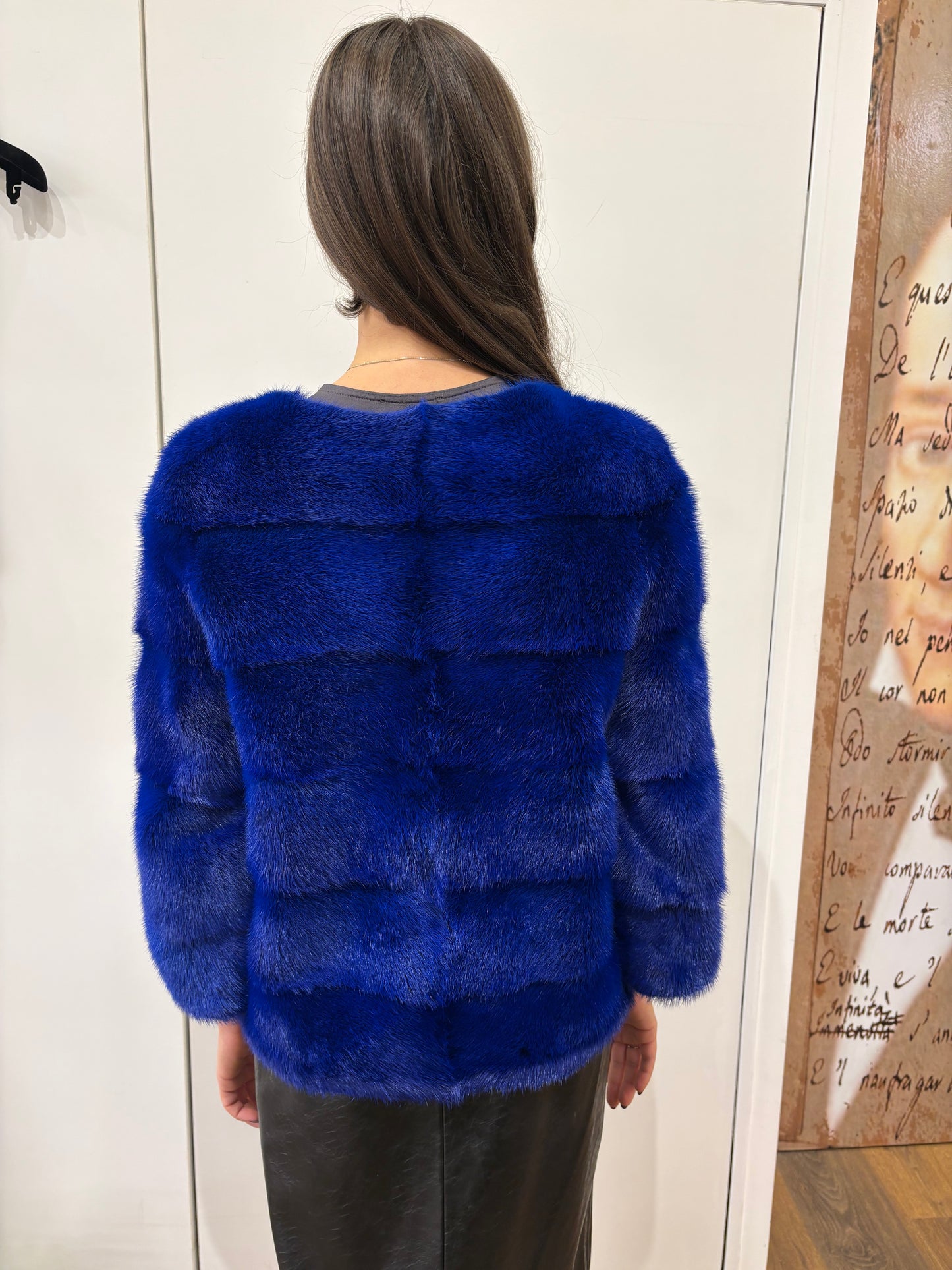 Giacca visone bluette intenso 38 ita