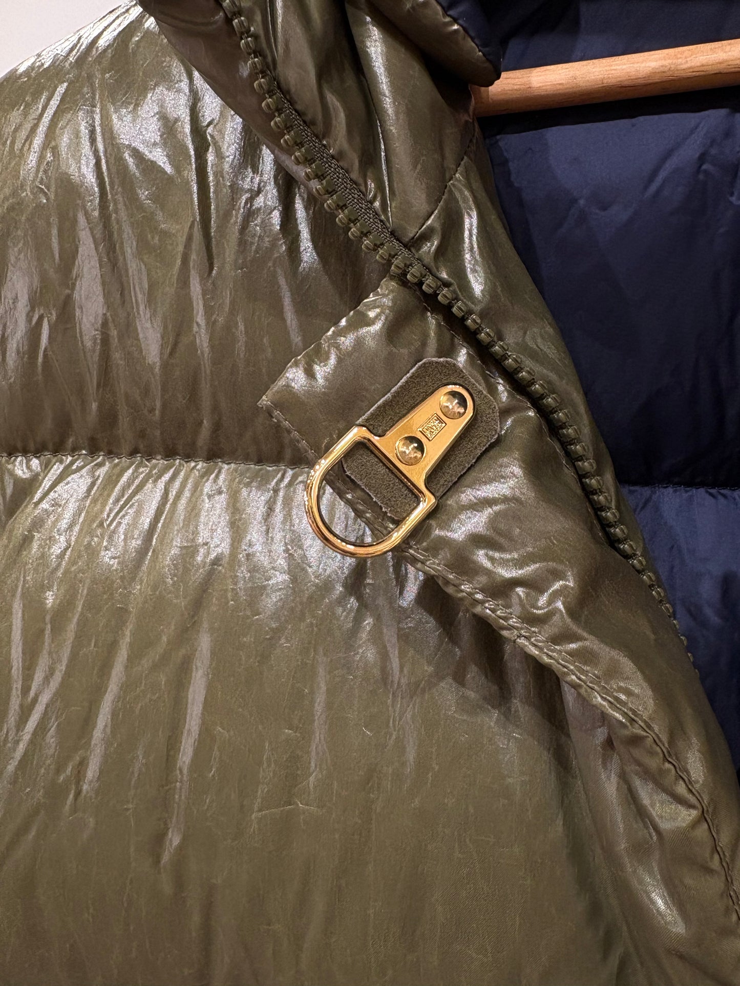 Fay piumino verde salvia ganci oro chiaro M