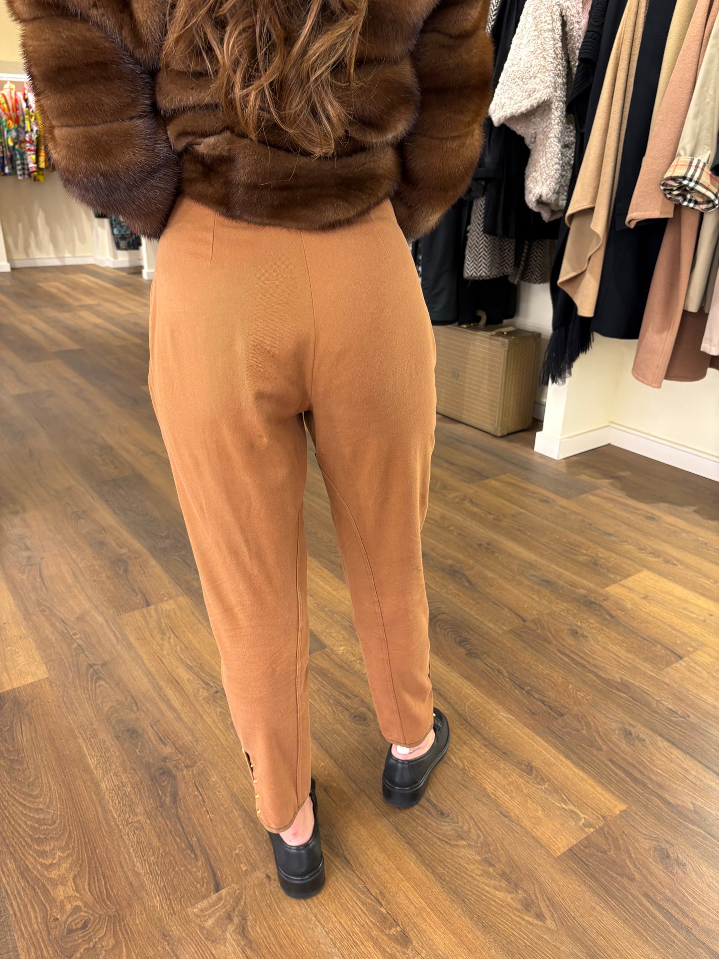 Hermès pantaloni cavallerizza cotone biscotto