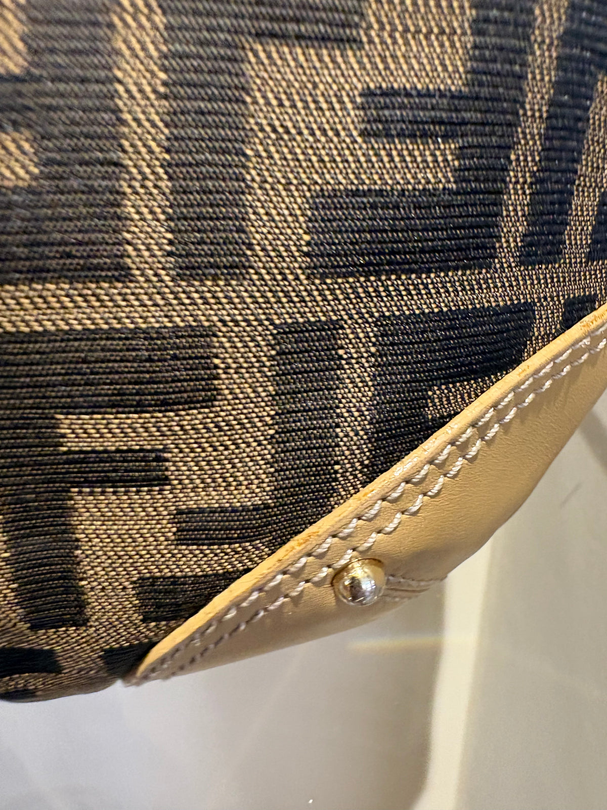 Fendi borsa hobo a spalla tela zucca e pelle . Vintage