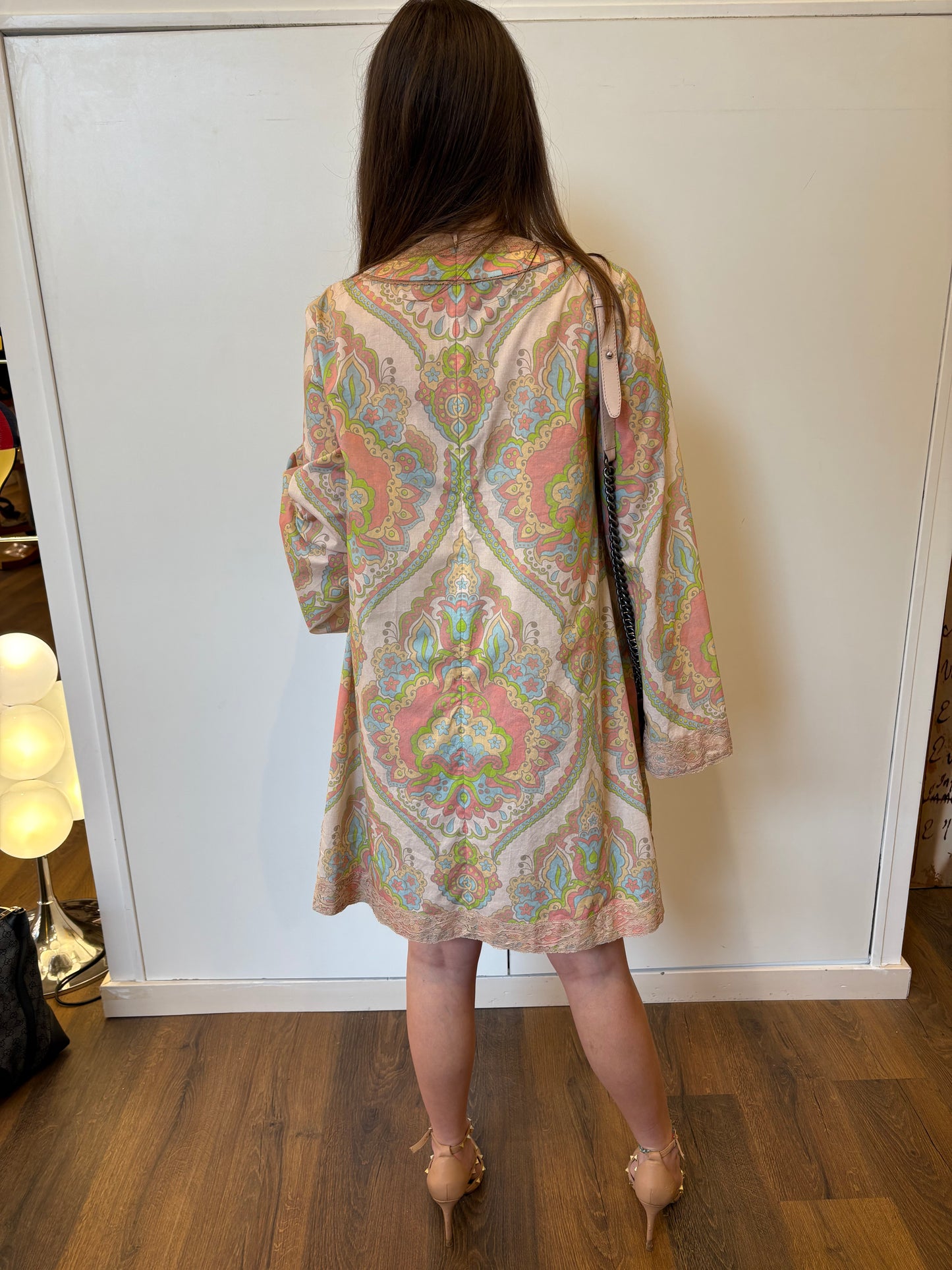 Gucci Kaftano in cotone stampato maniche ampie