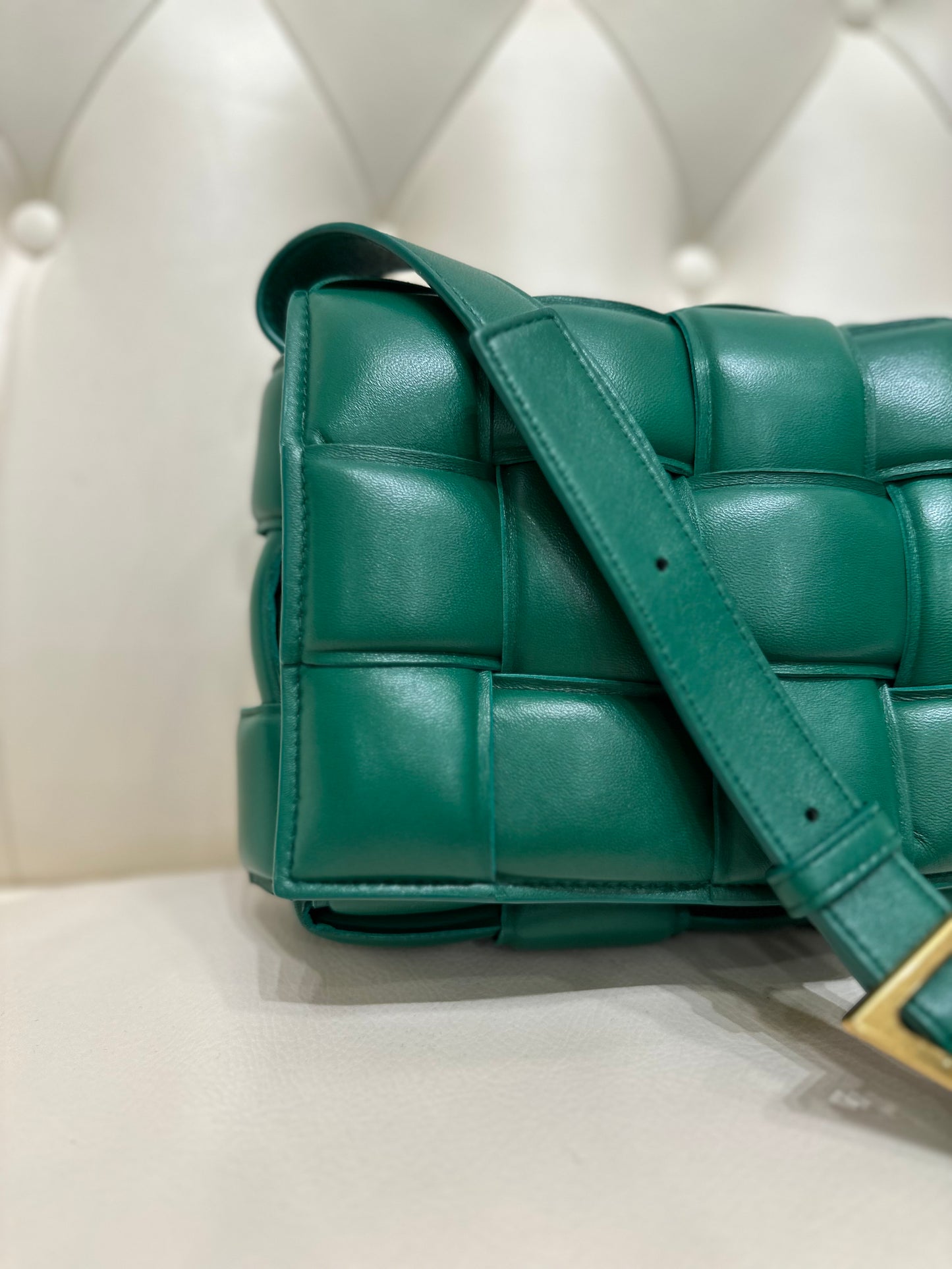 Bottega Veneta Cassette pelle di agnello verde