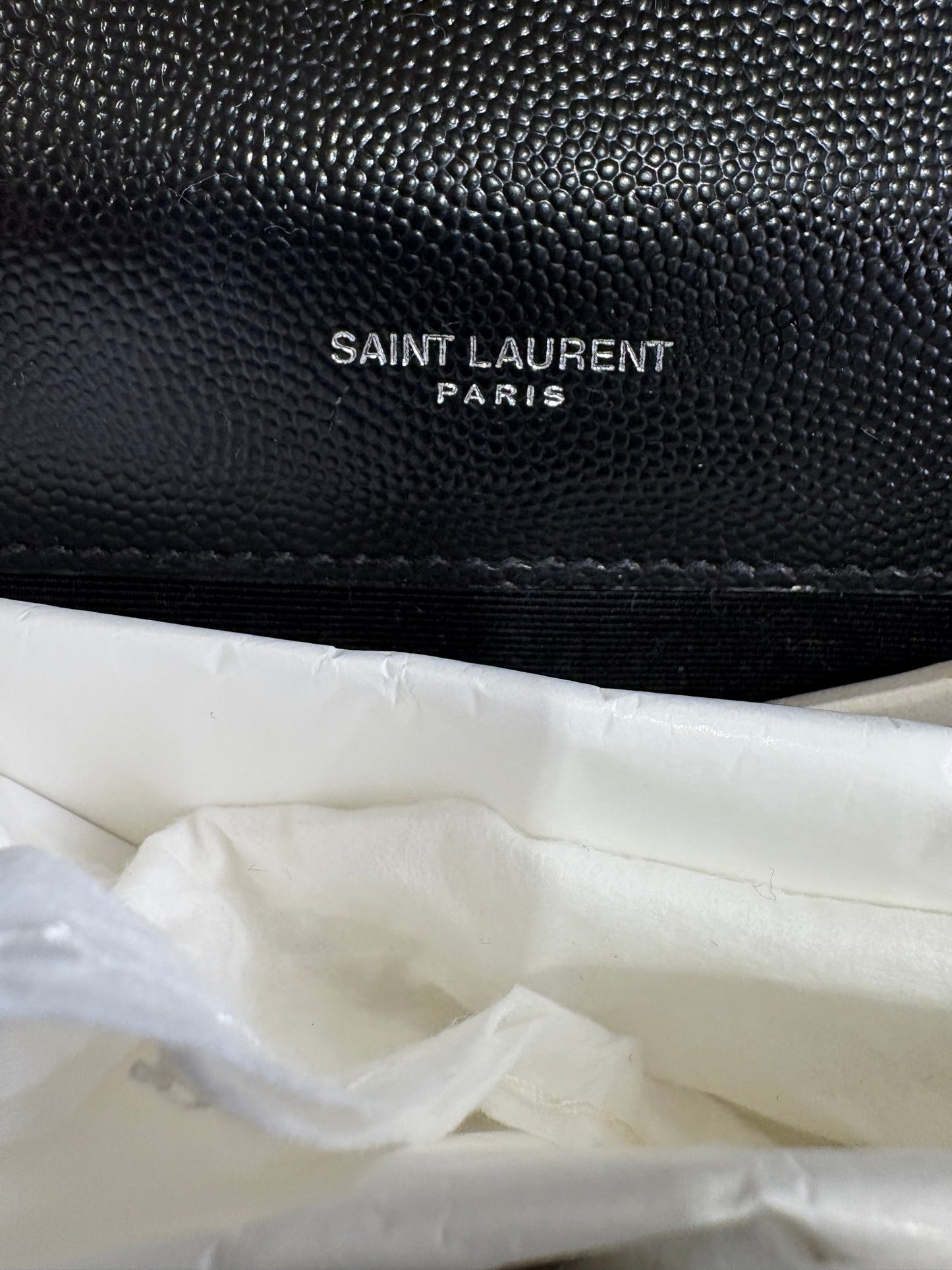 Ysl Envelope media nera metallo  silver