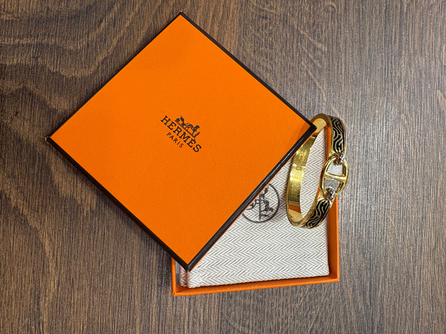 Hermès Mini Clic Chaîne d'Ancre con stampa Mors à Jouets