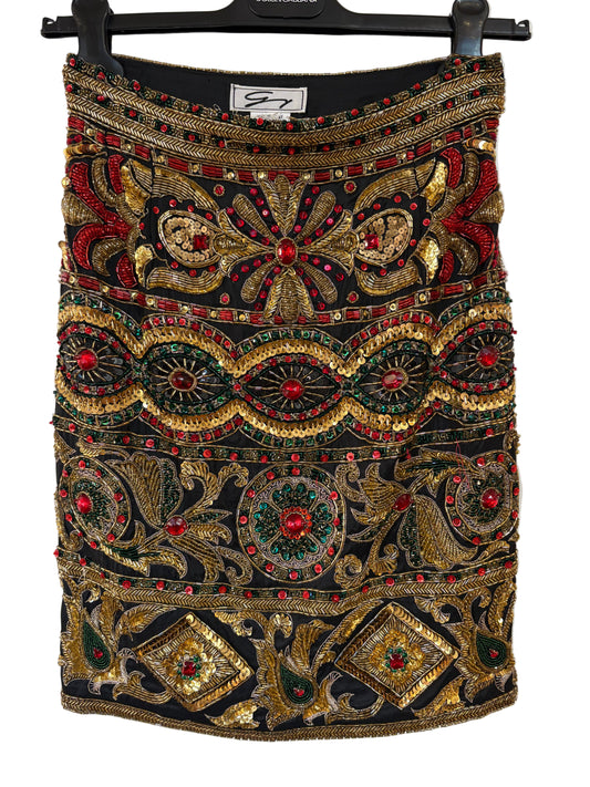 Genny gonna vintage ricami e pietre