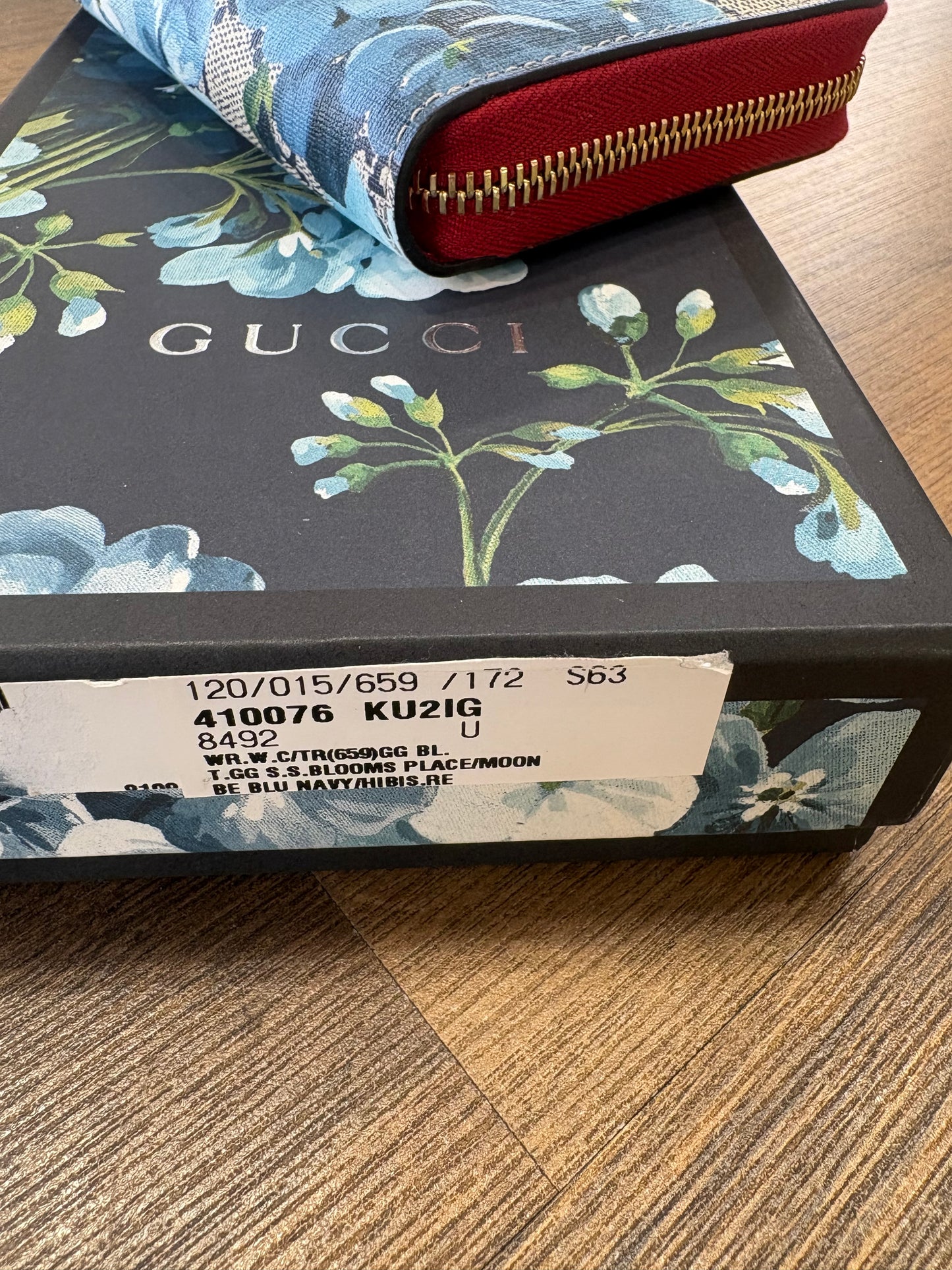 Gucci Portafoglio Continental GG Blooms con cerniera perimetrale