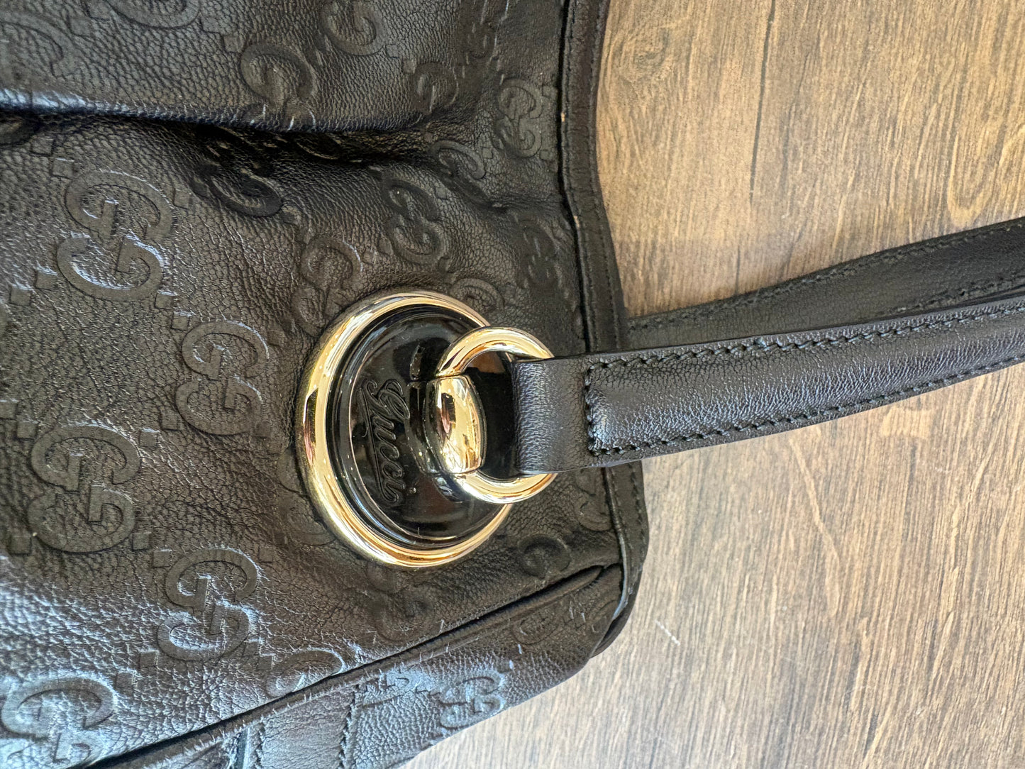 Gucci Full Moon borsa  a spalla in pelle Guccissima