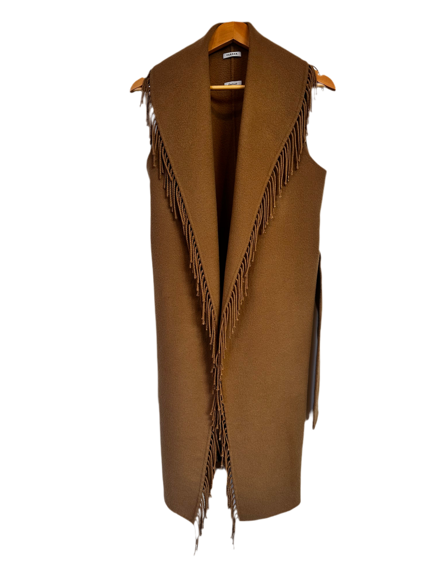 Parosh gilet panno con frange