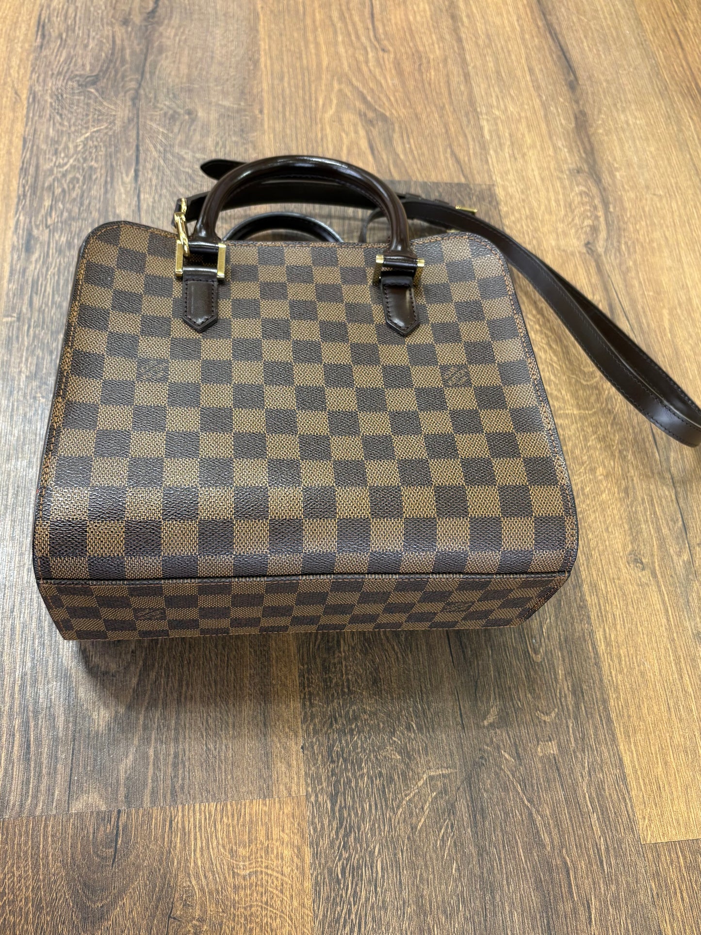 Louis Vuitton Triana borsa a tracolla in tela ebene damier