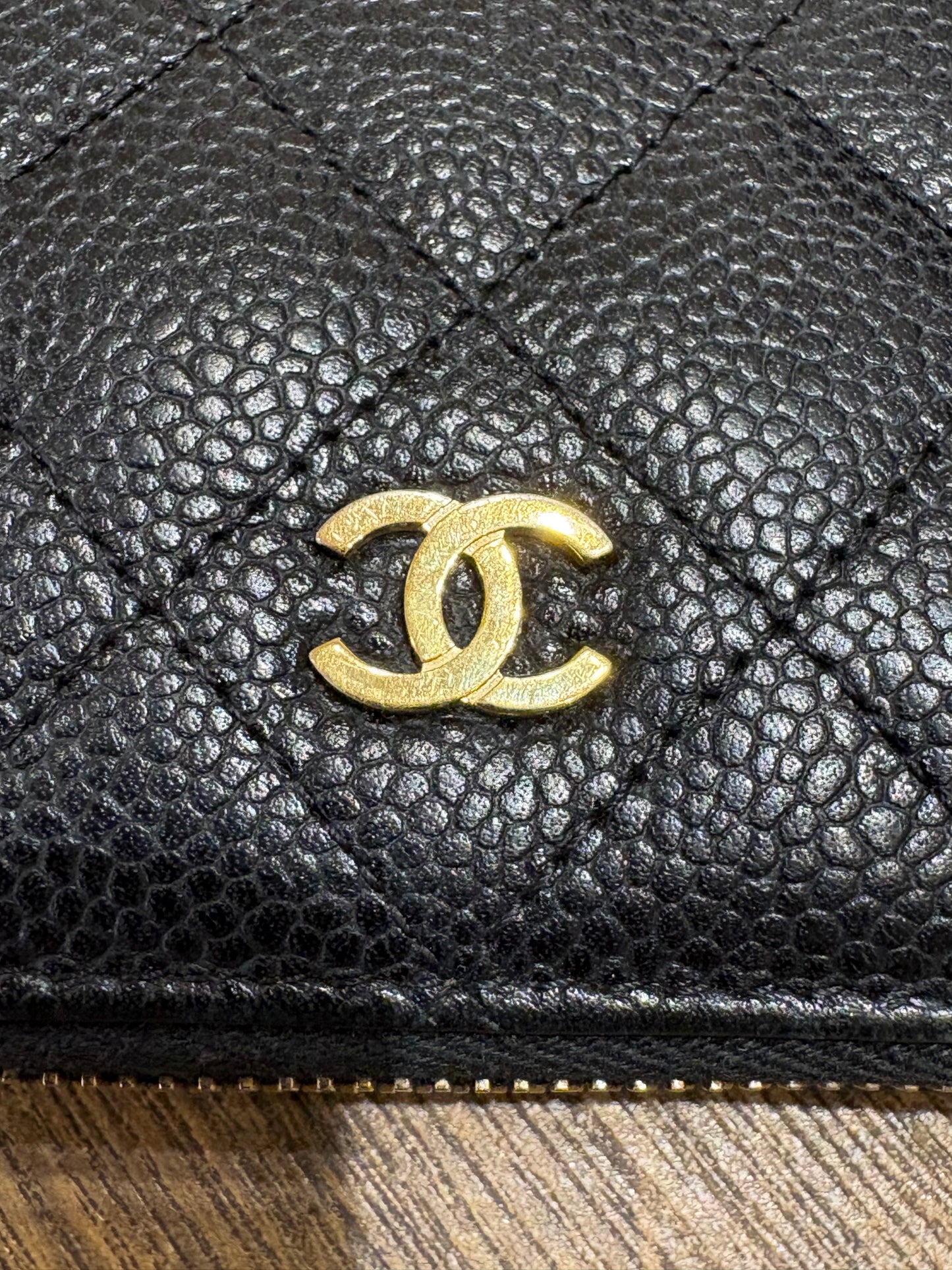 Chanel Portafoglio  Timeless in Pelle Caviar e Oro