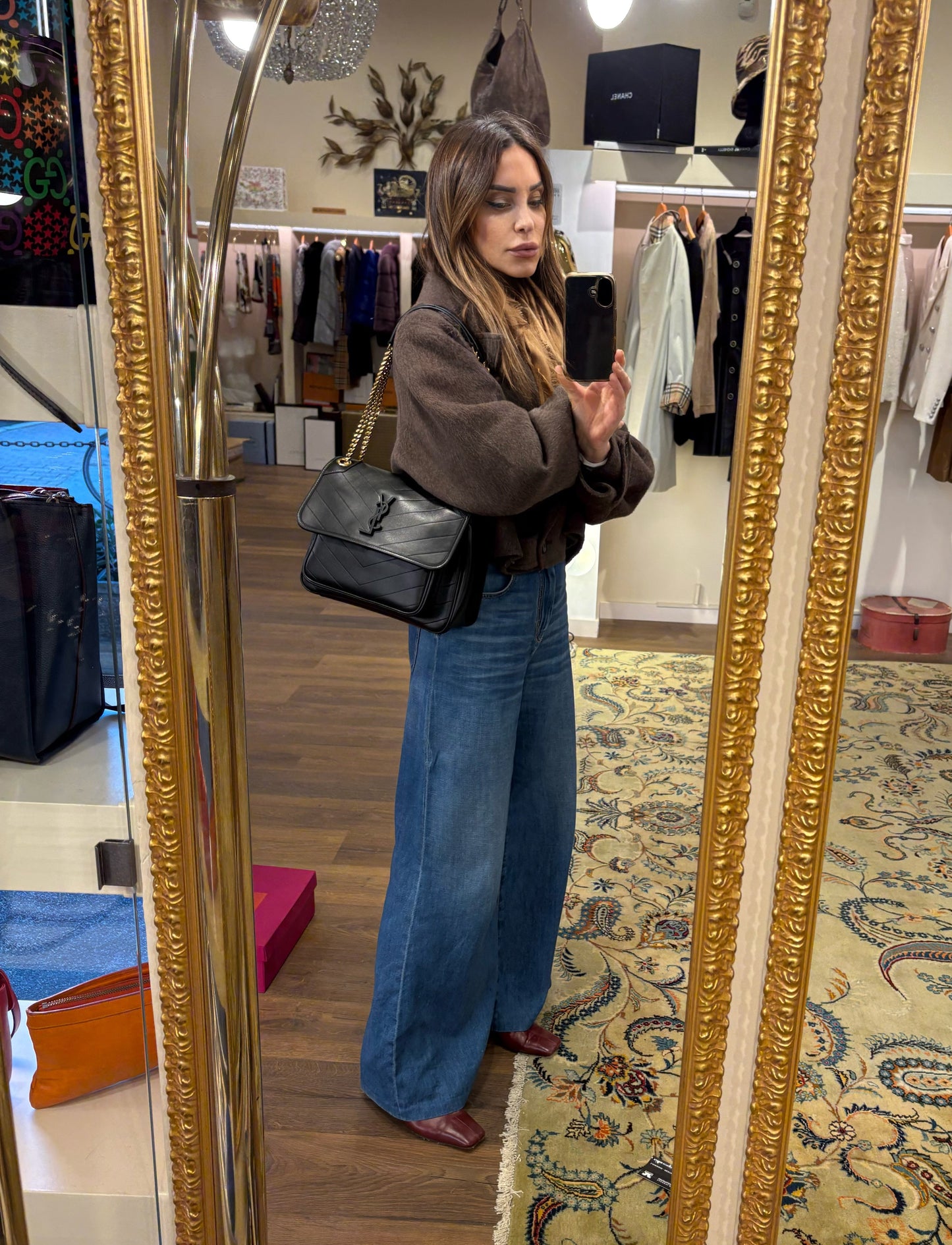 Saint Laurent Niki media in pelle