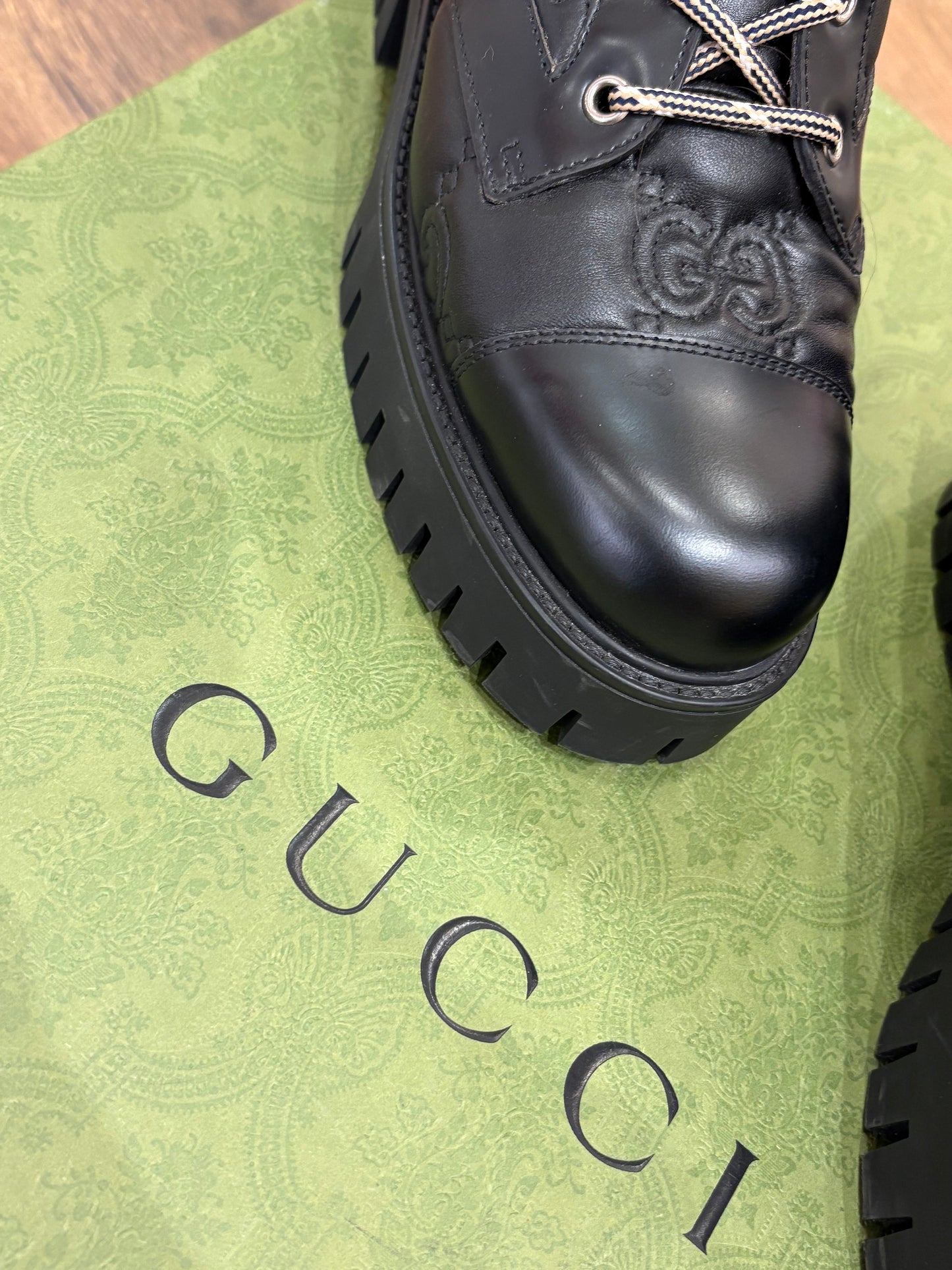 Gucci GG stivali allacciati in pelle