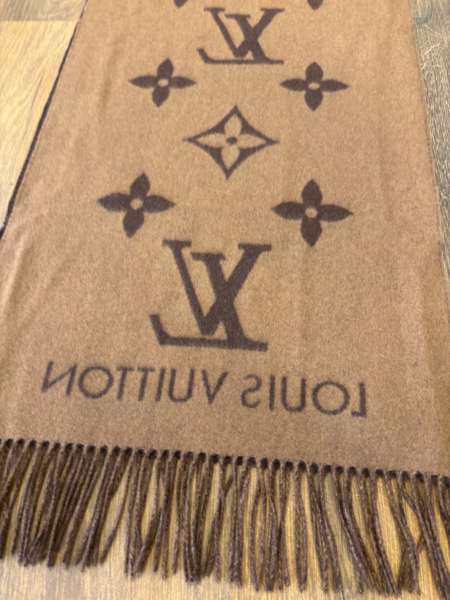 Louis Vuitton sciarpa grande Reykjavik motivo monogram Giant cashmere nuova