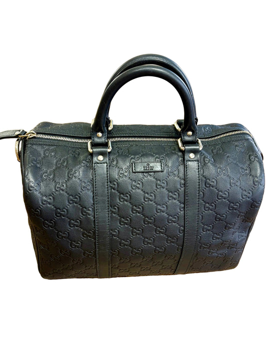 Gucci Borsa a Mano Bauletto  Joy Boston Medium in Pelle Guccissima Nera