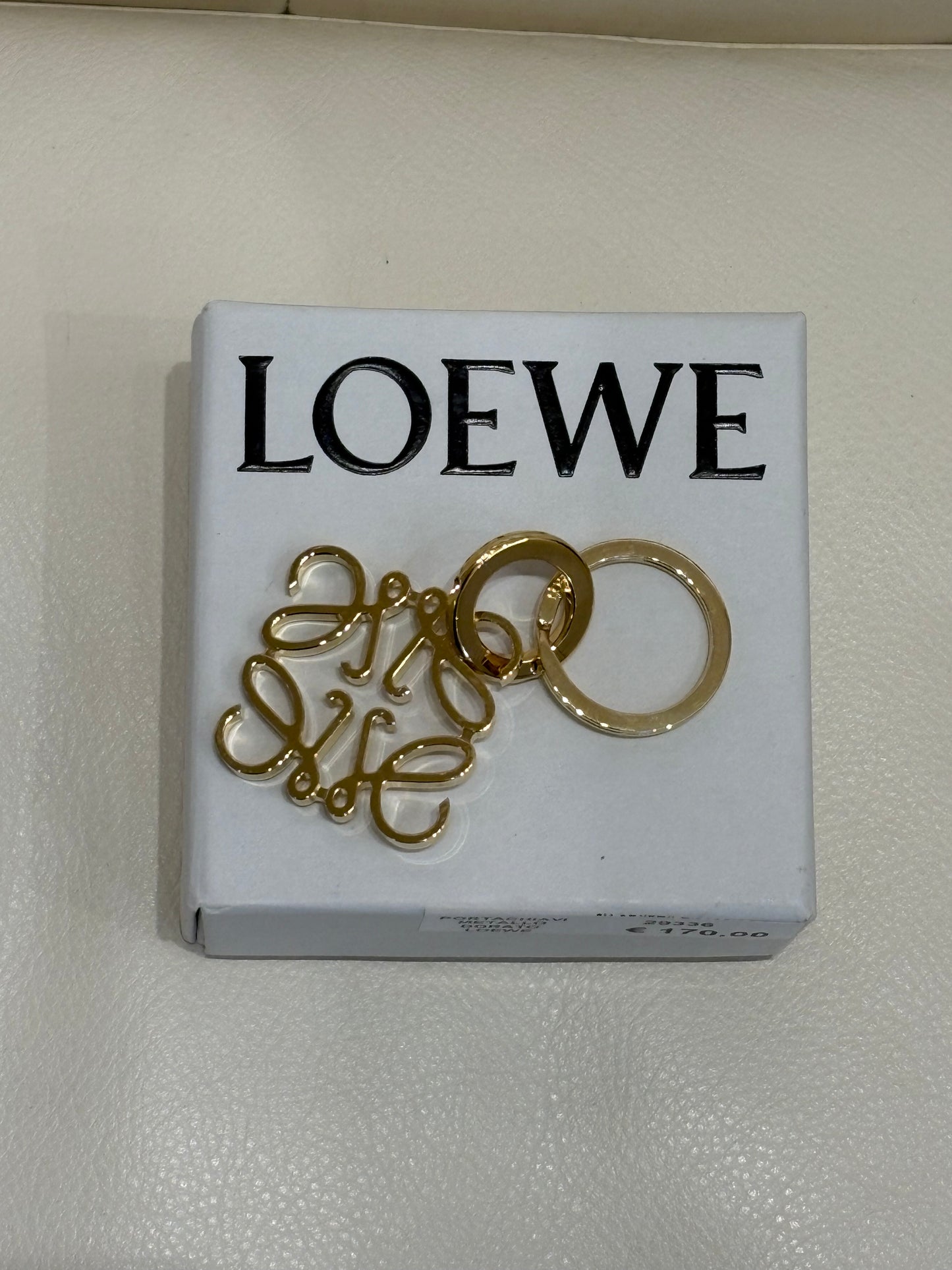 Loewe portachiavi Anagram metallo dorato