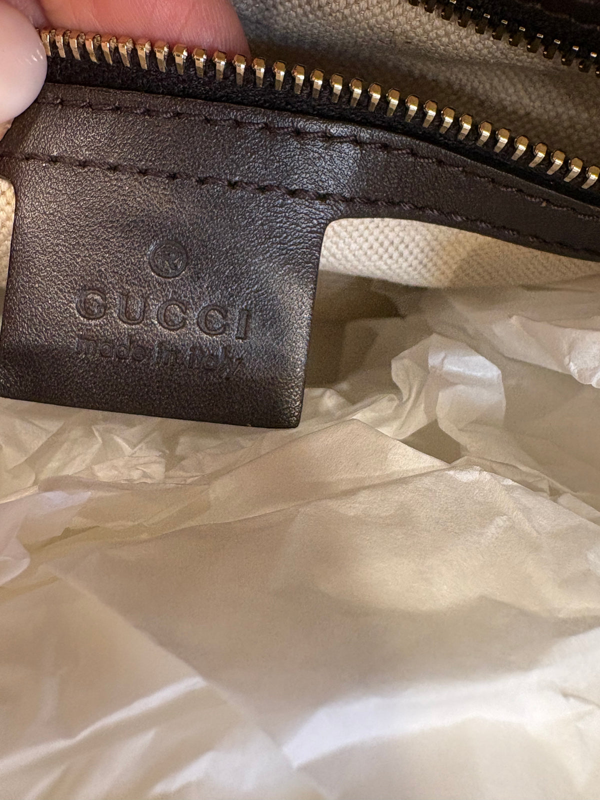 Gucci  bauletto Vintage Web Boston Bag in Tela GG e Pelle Moro