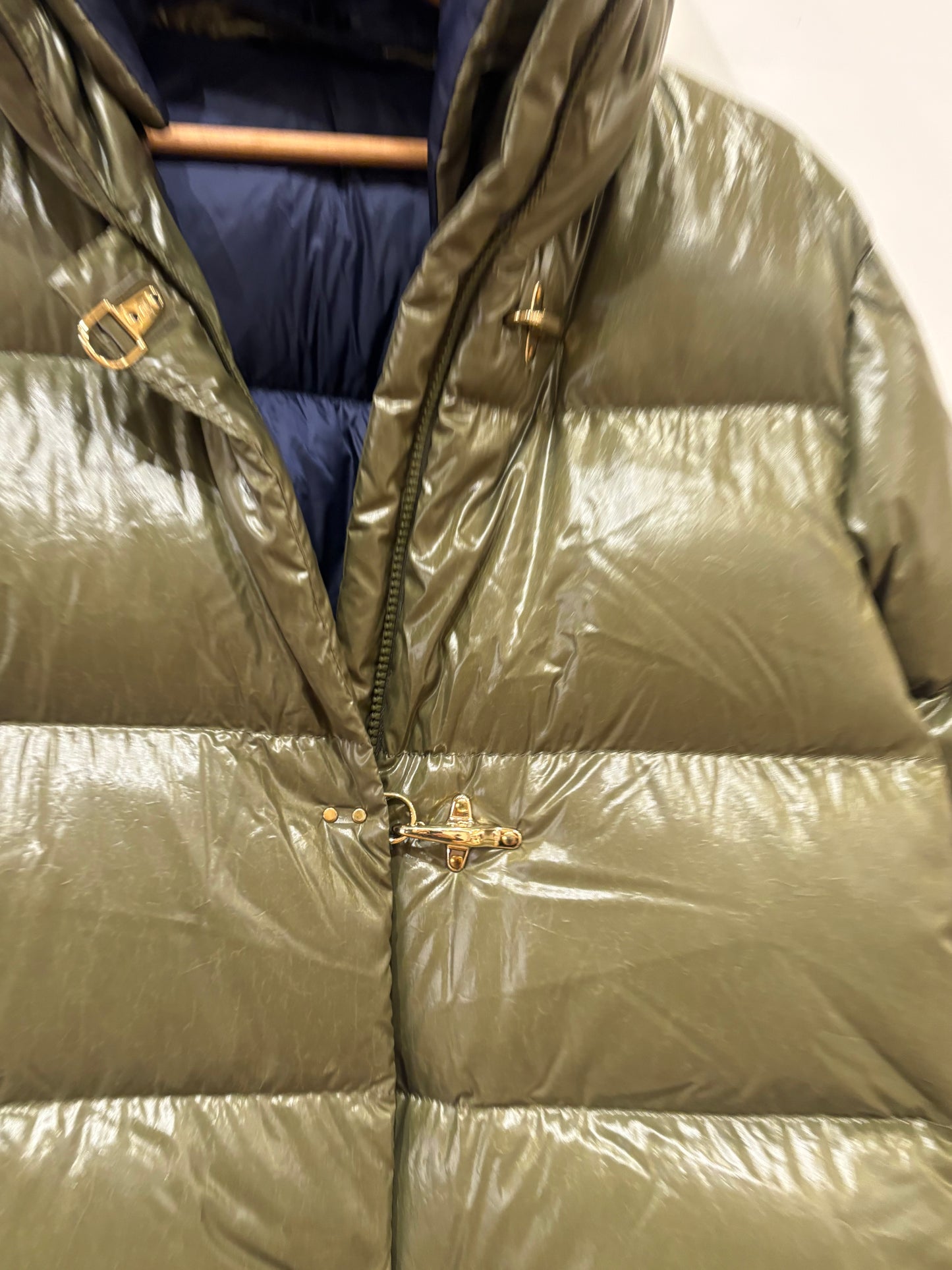 Fay piumino verde salvia ganci oro chiaro M