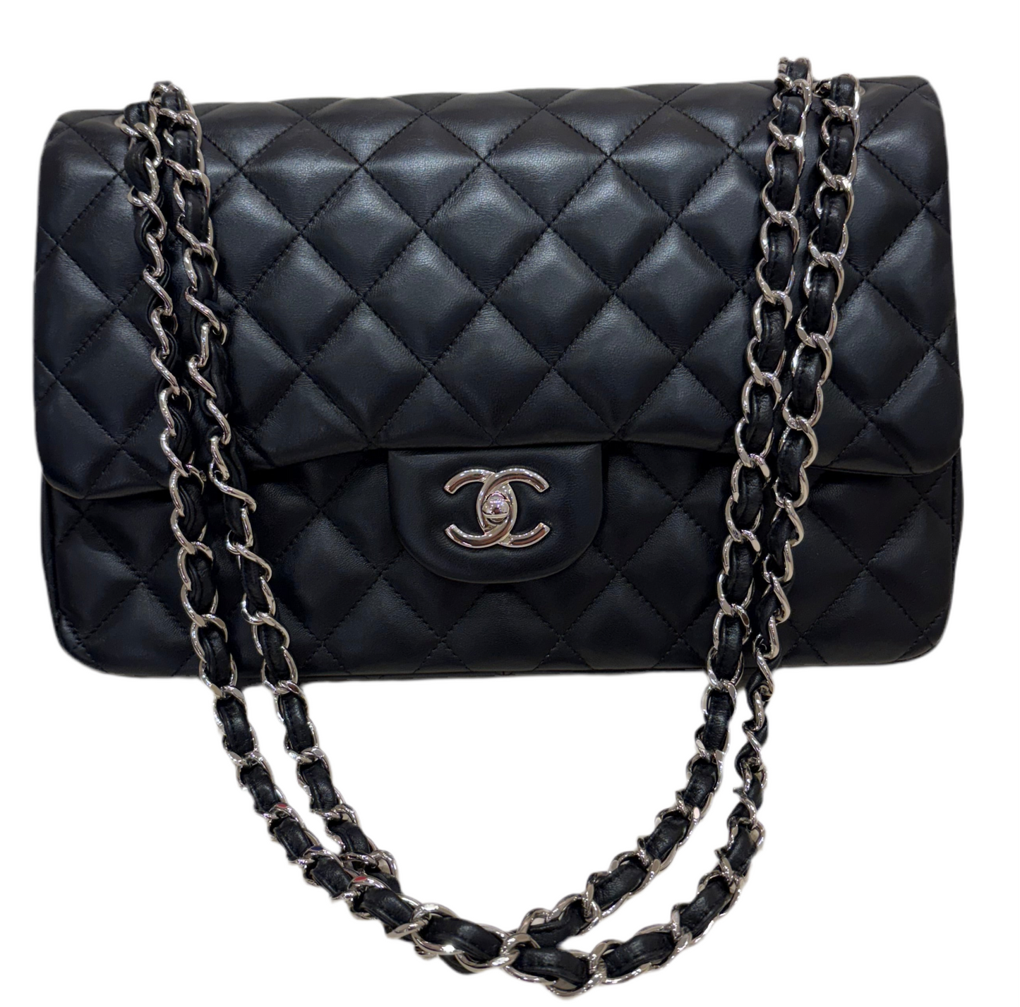 Chanel  Timeless Classic Jumbo lambskin black  hw silver
