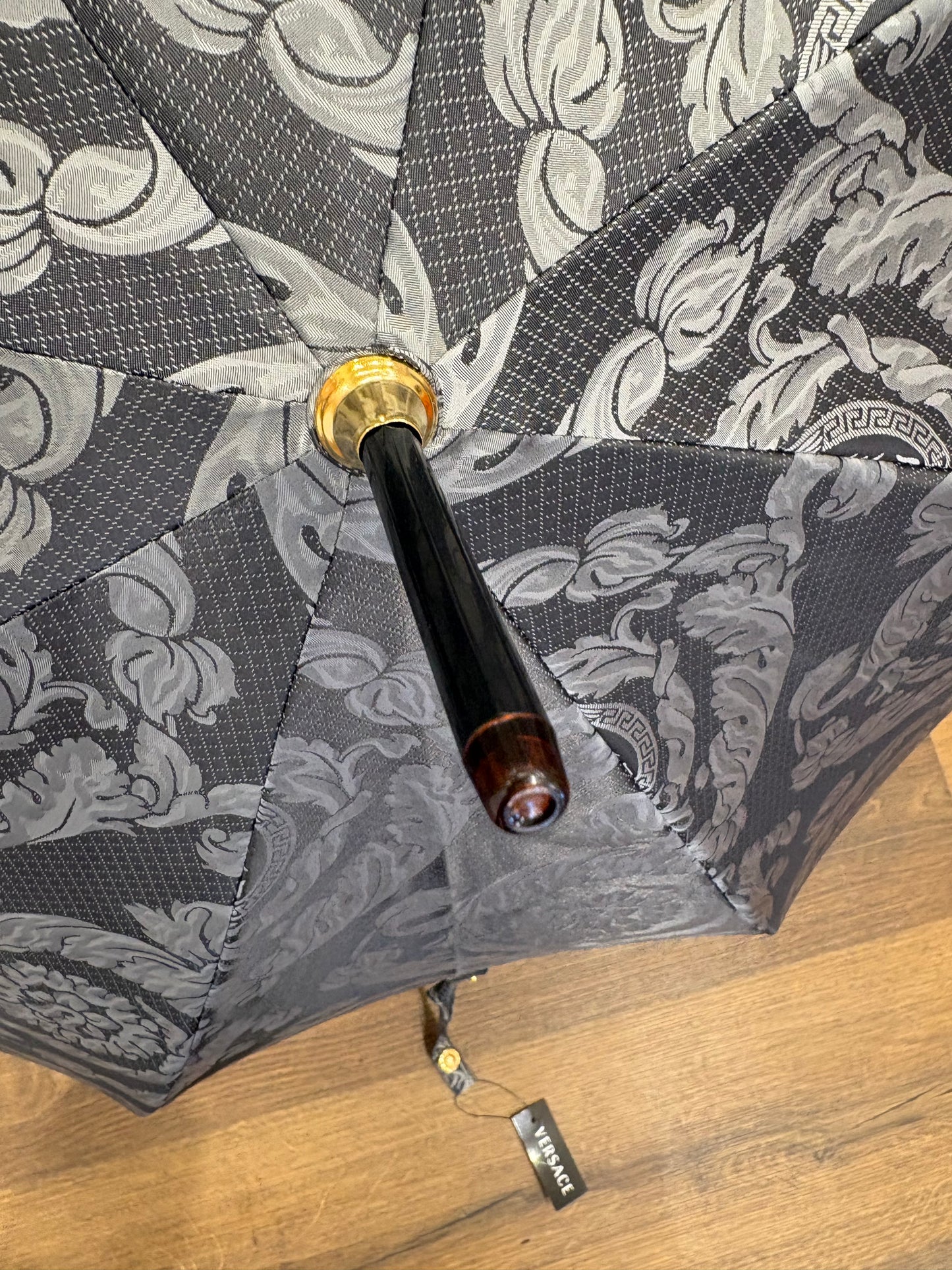 Versace ombrello barocco meduse grigio. Nuovo