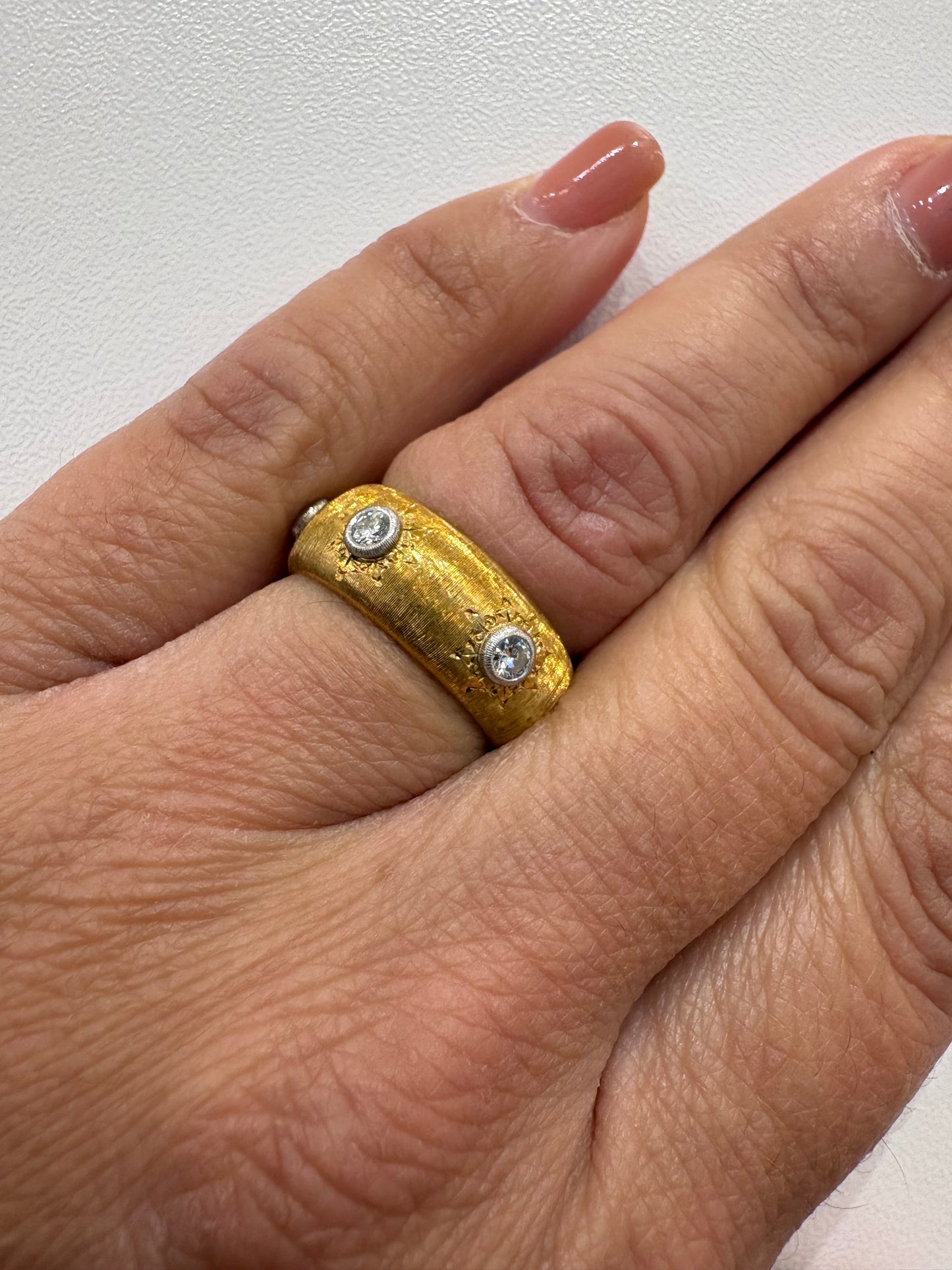 Mario Buccellati anello Eternelle Macri in oro rosa 18kt e brillanti certificato