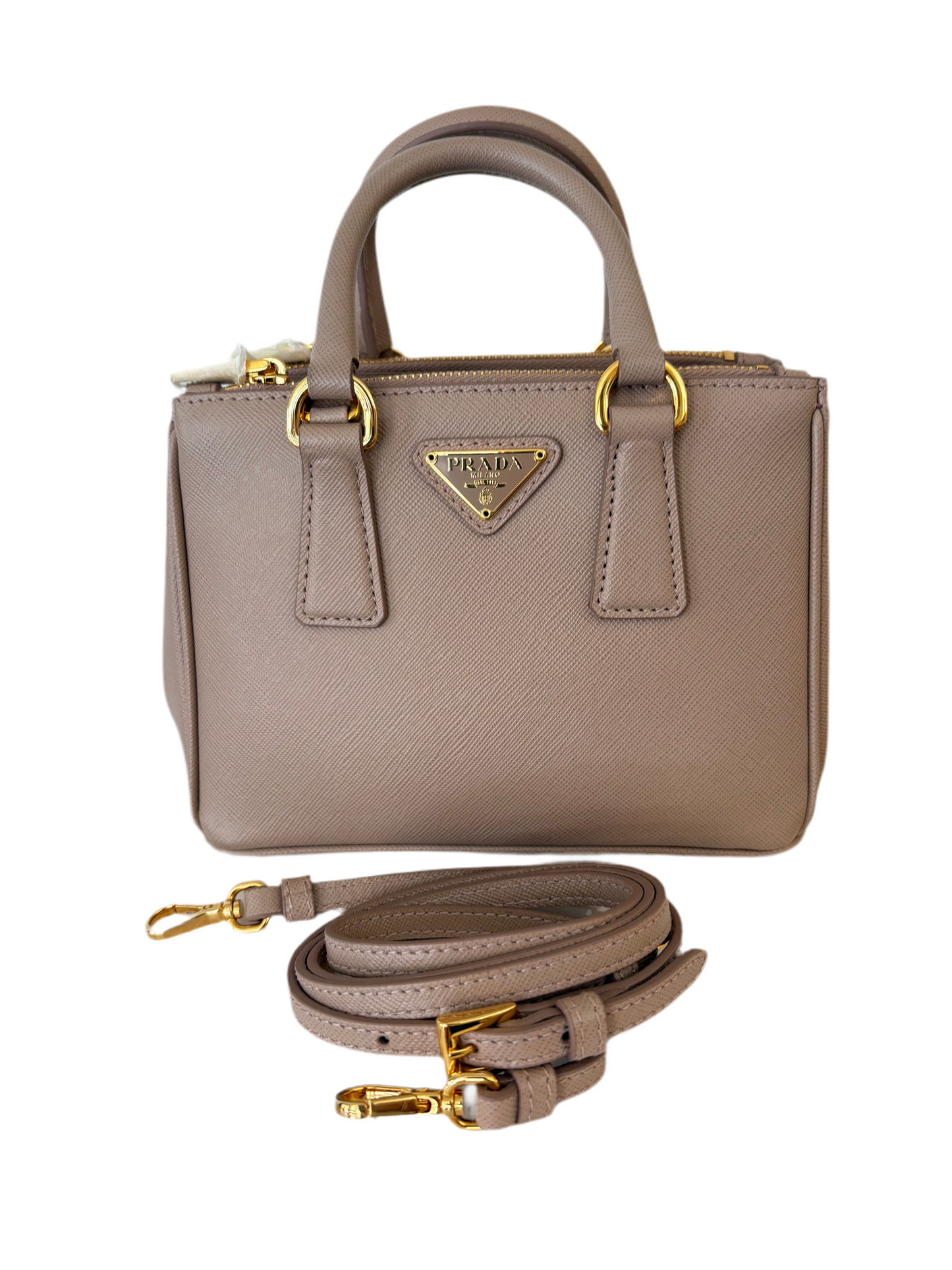 Prada mini galleria pelle  saffiano cipria nuova